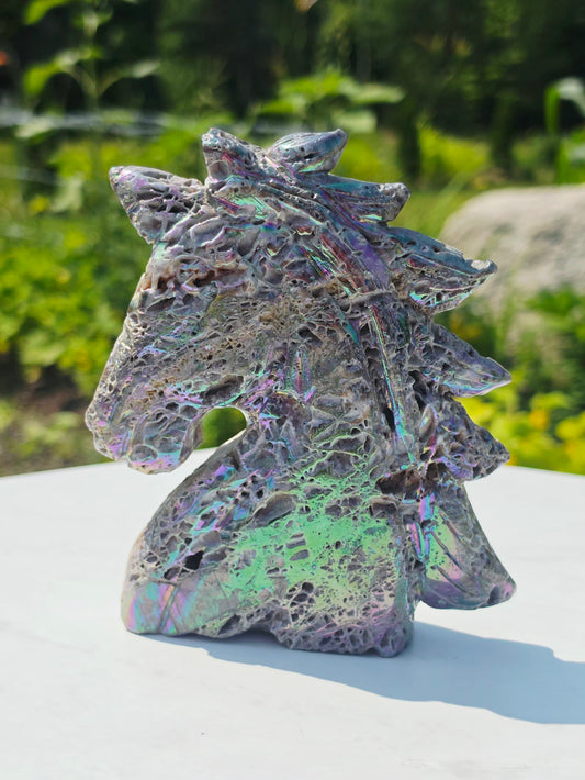 Aura Sphalerite unicorn carving 680grams Crystal Mineral