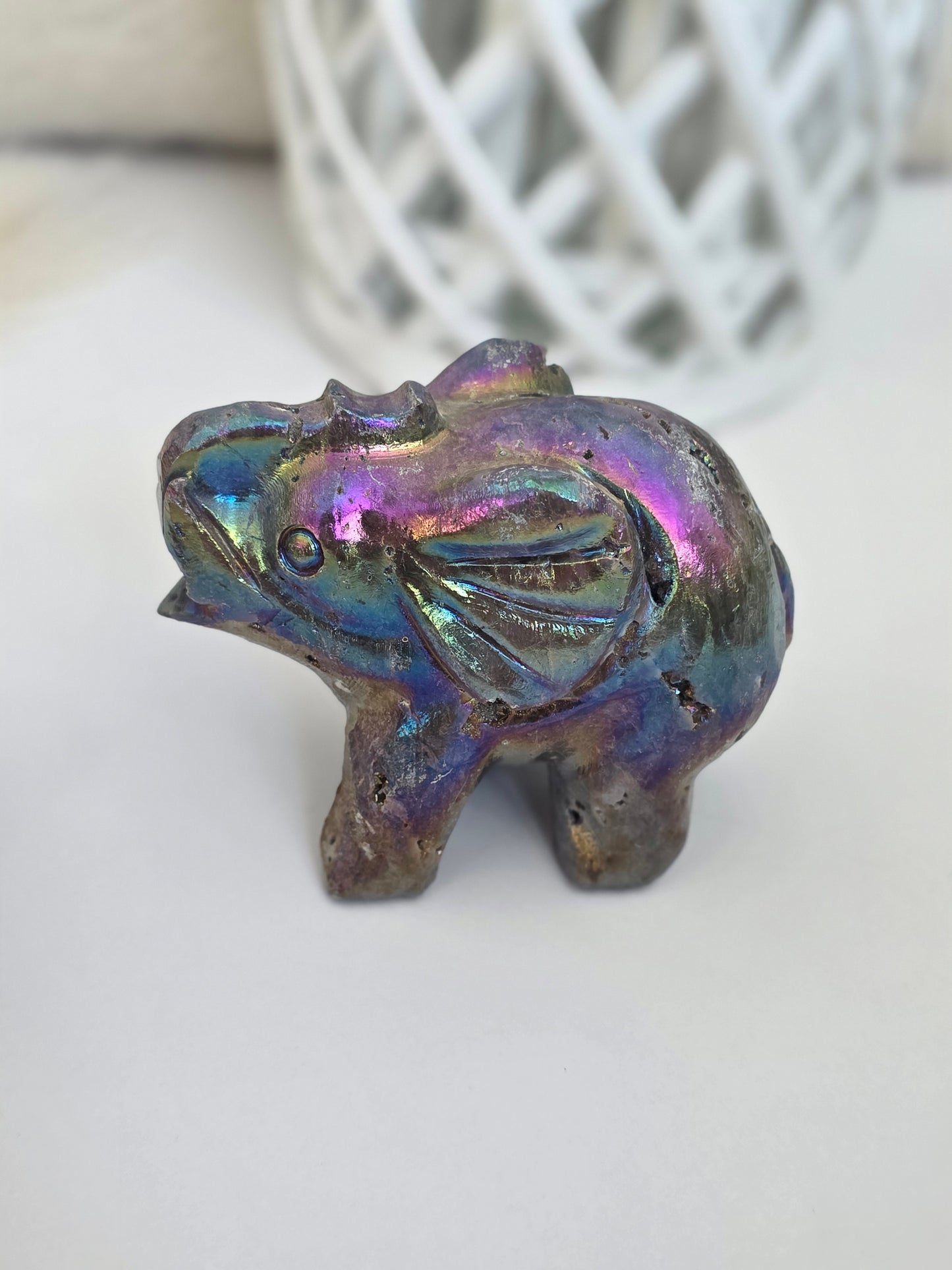 Aura Crystal Elephant Carving