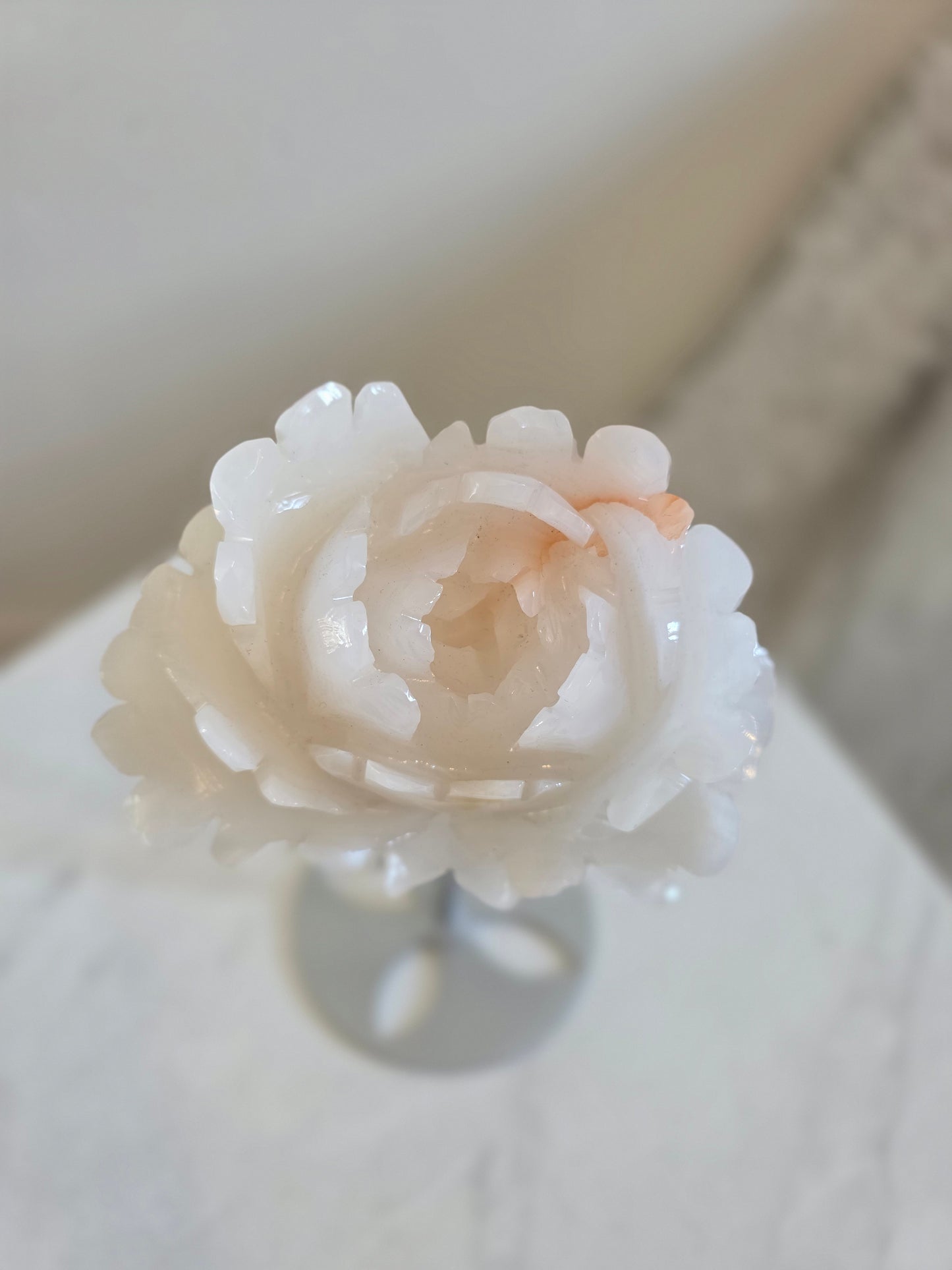 Large Rose Quartz Carving on Stand
