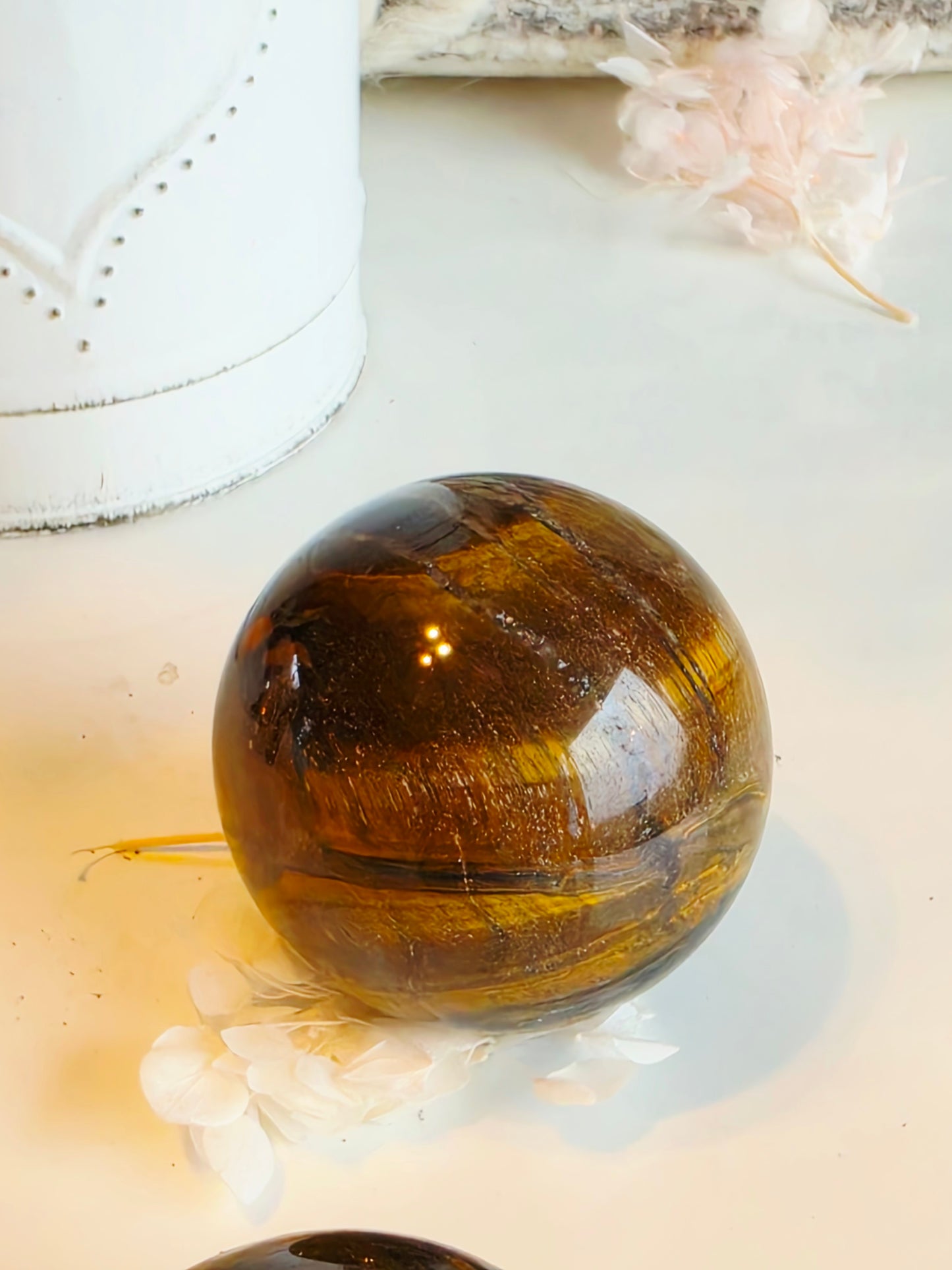 Set of 3 Tiger eyes Sphere Wholesale Medium Size