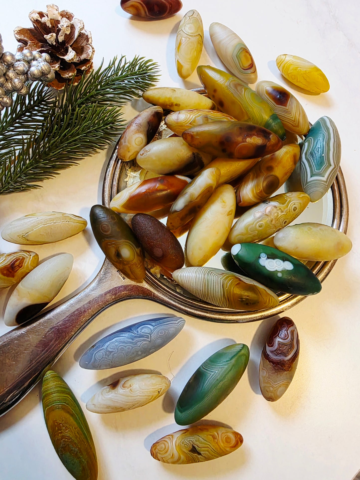 Gobi Agate 1/2 Kg Mix -  Soft Beige/Green Wholesale Mix Color 11-16 Pieces