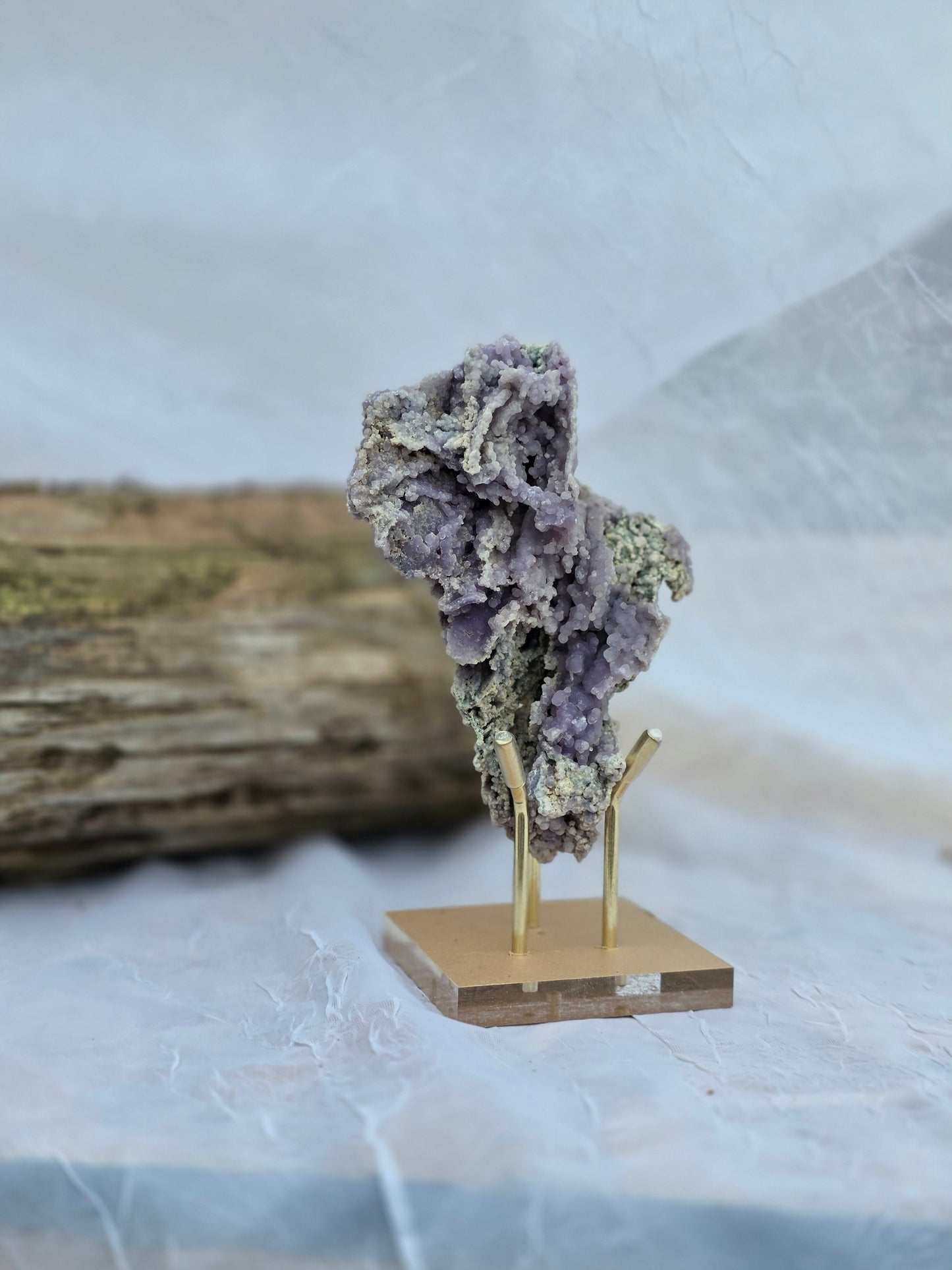 Grape Agate 8 Oz on Stand Specimen