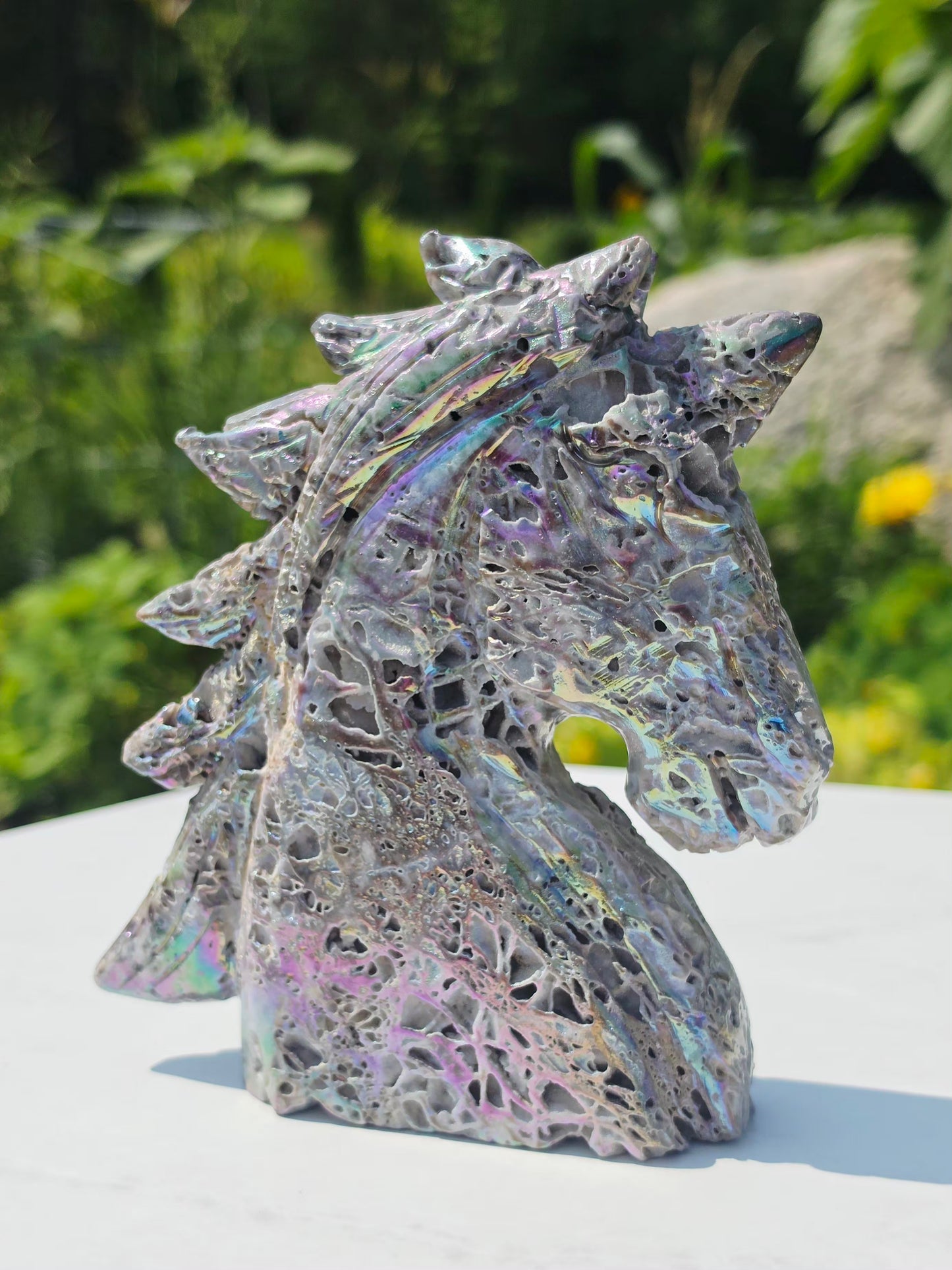 Aura Sphalerite unicorn carving 680grams Crystal Mineral