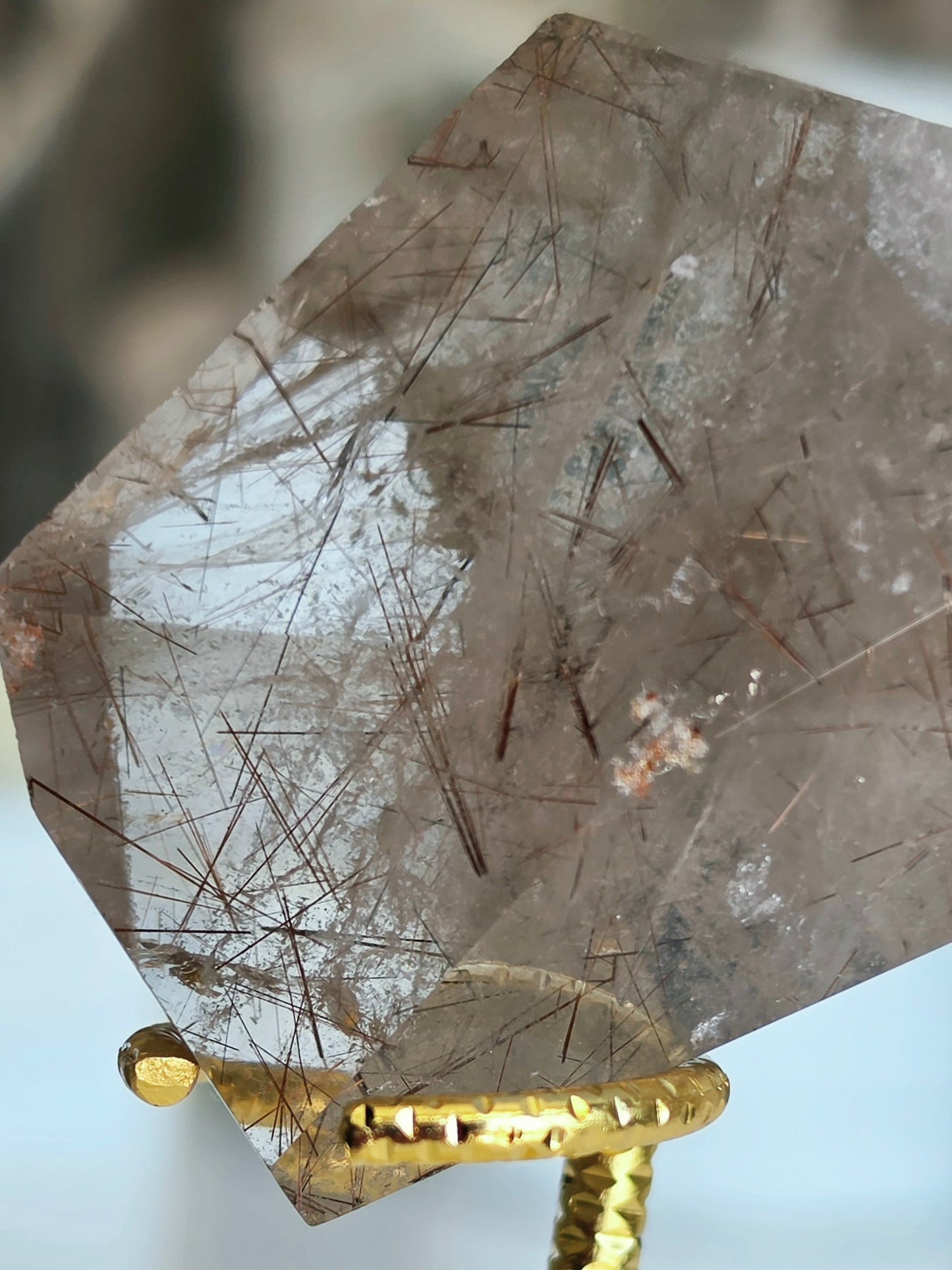 Copper Rutile Free-Form Quartz Palm Size