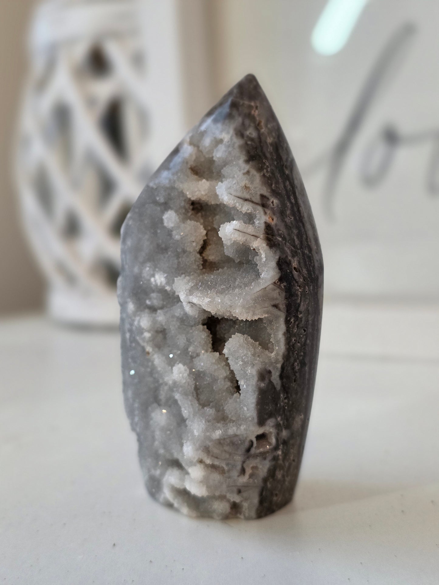 Sphalerite Free-form Tear drop Shape Druzy Carving Specimen