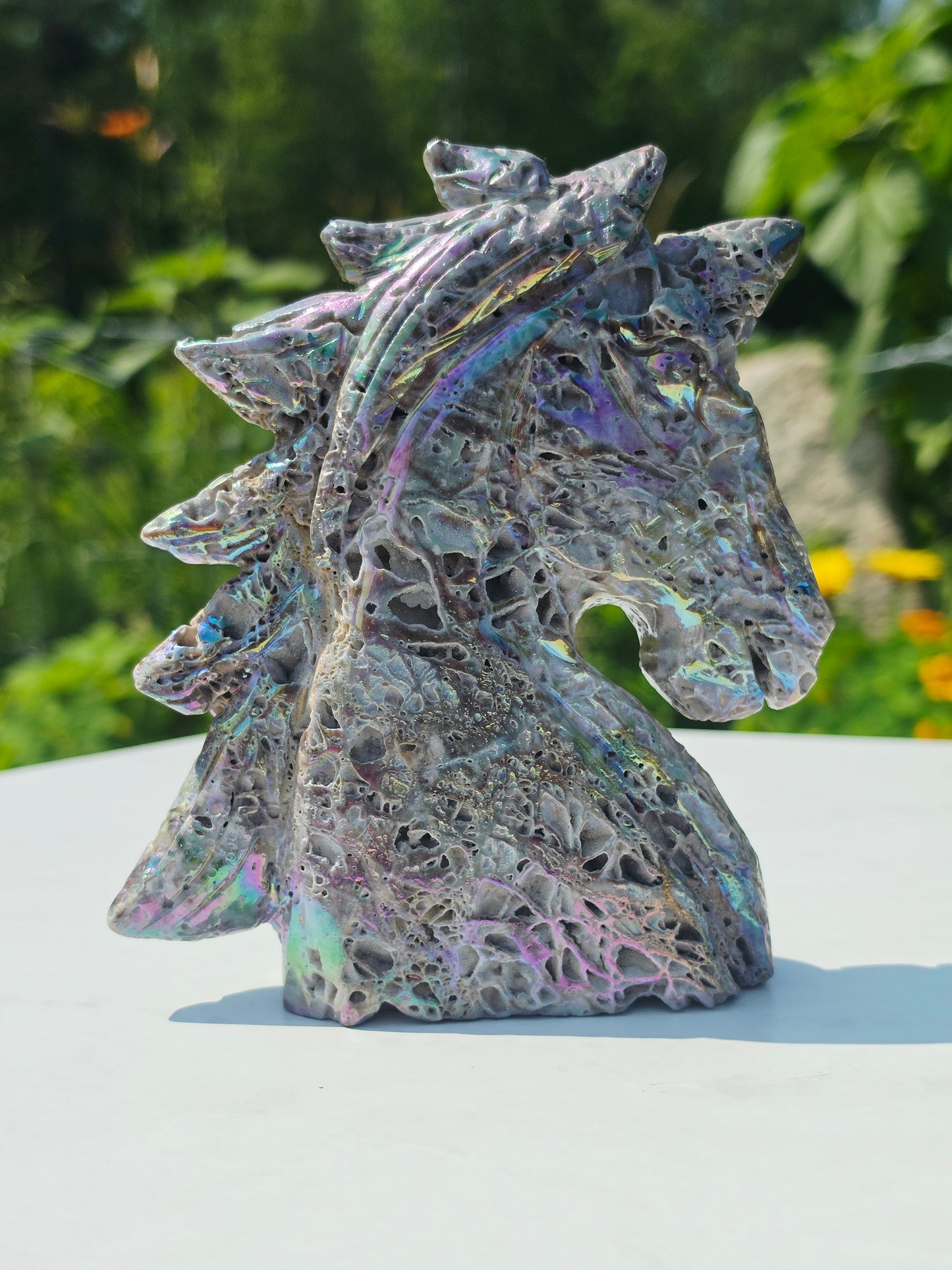 Aura Sphalerite unicorn carving 680grams Crystal Mineral