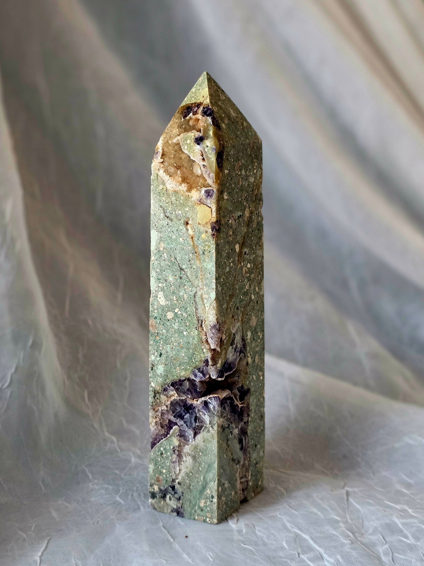 Fluorite Root Druzy Crystal Tower Medium Size