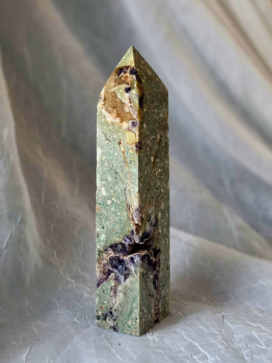 Fluorite Root Druzy Crystal Tower Medium Size