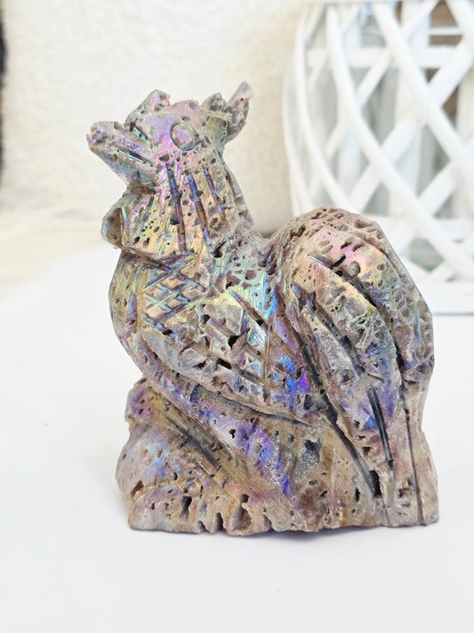 Aura Rooster Crystal Carving