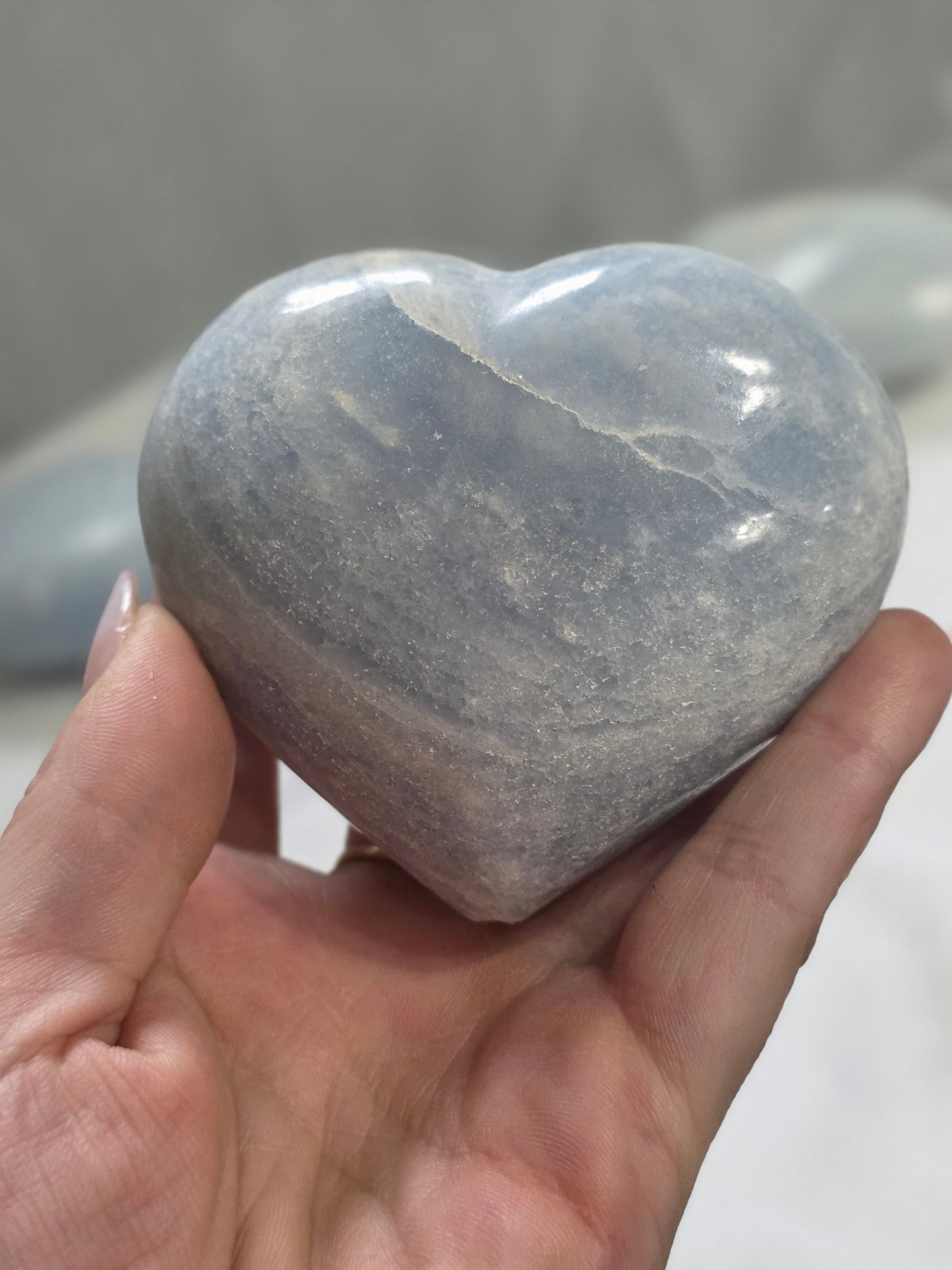 Celestine Heart Carving 1kg - Wholesale Crystal Bulk
