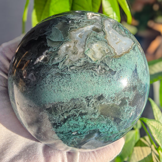 Moss Agate Sphere 1.8lbs