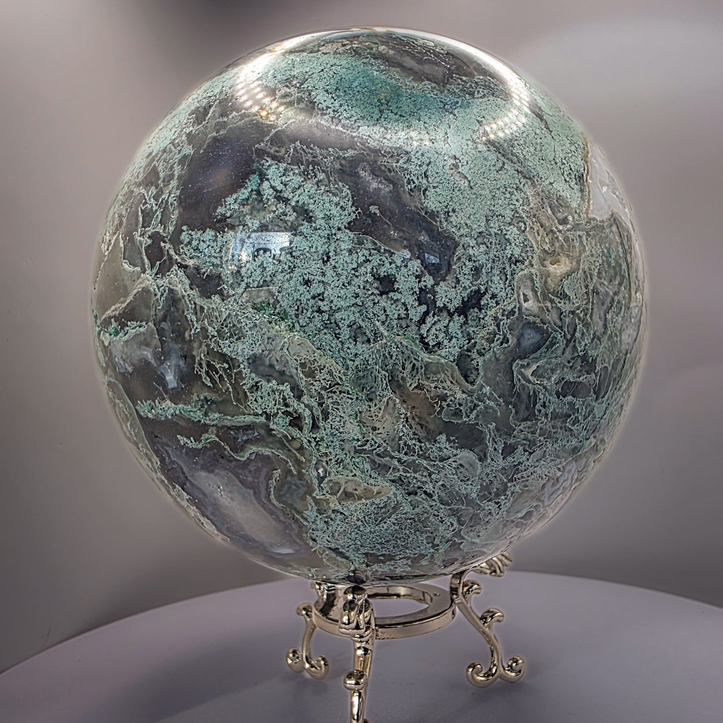 Moss Agate Sphere 1.8lbs