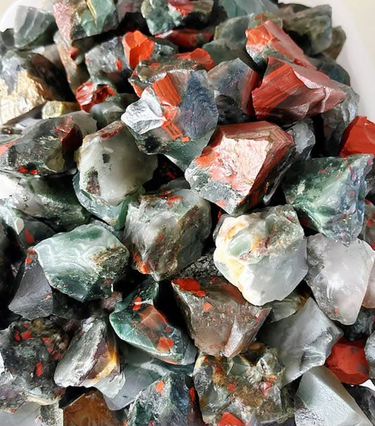 Bloodstone with Pyrite Raw Mineral 1kg - 3-5cm Wholesale Bulk