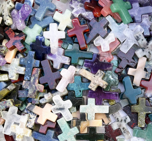 Cross Carving Mix Material Crystal 250 pieces Bulk