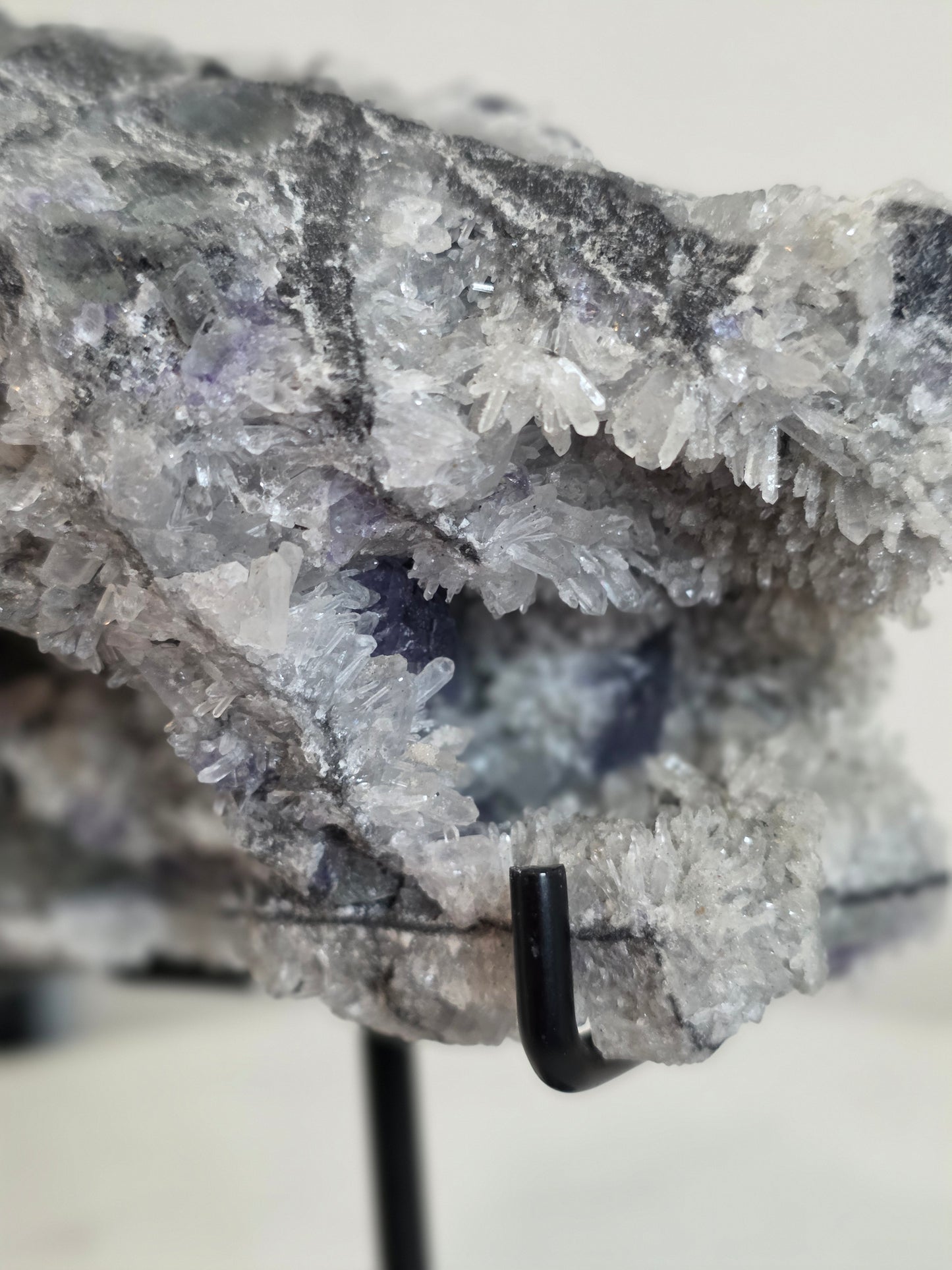 Fluorite Calcite on Quartz Matrix with Stand