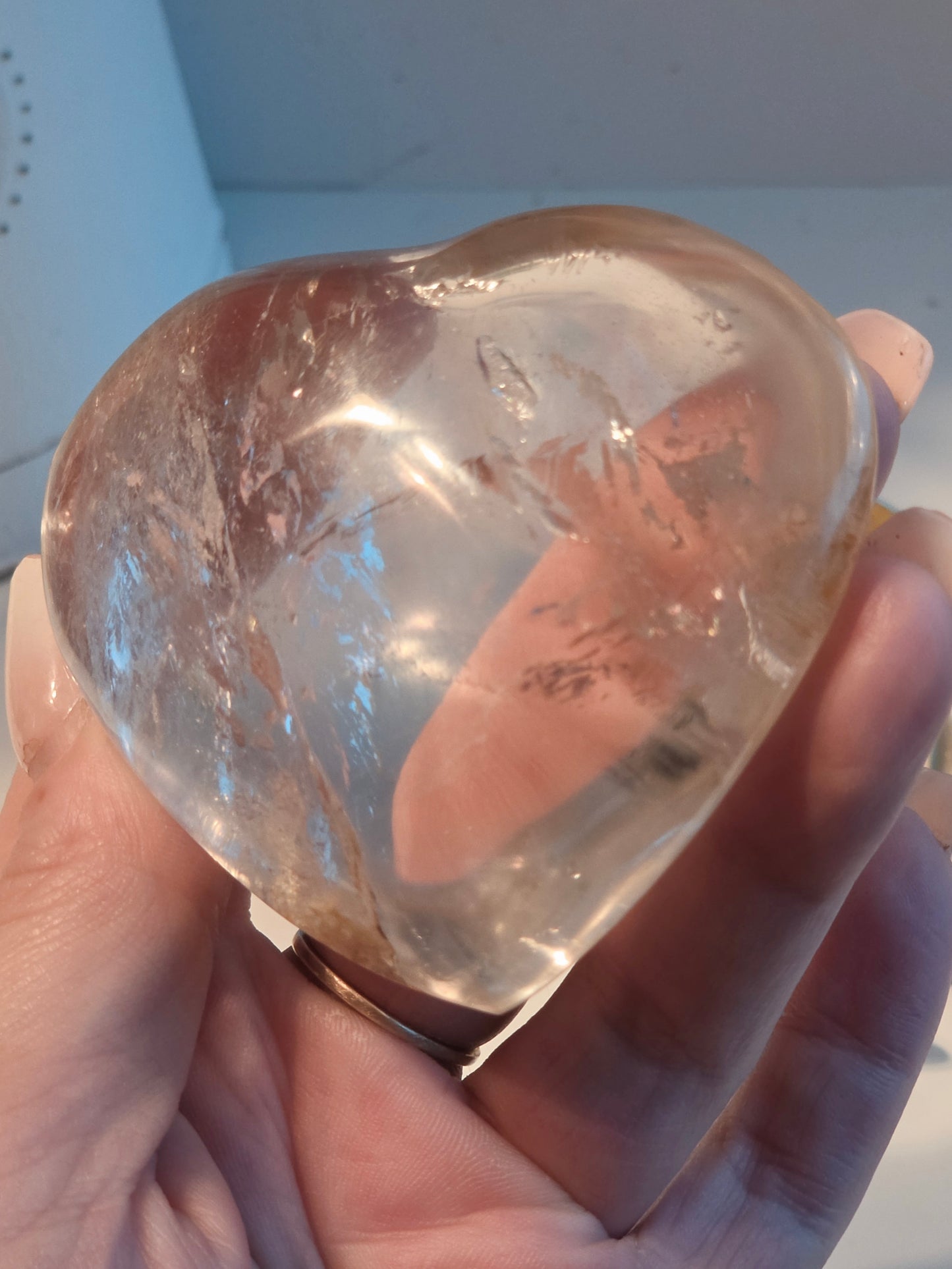 Clear Quartz Heart Carving Medium Size