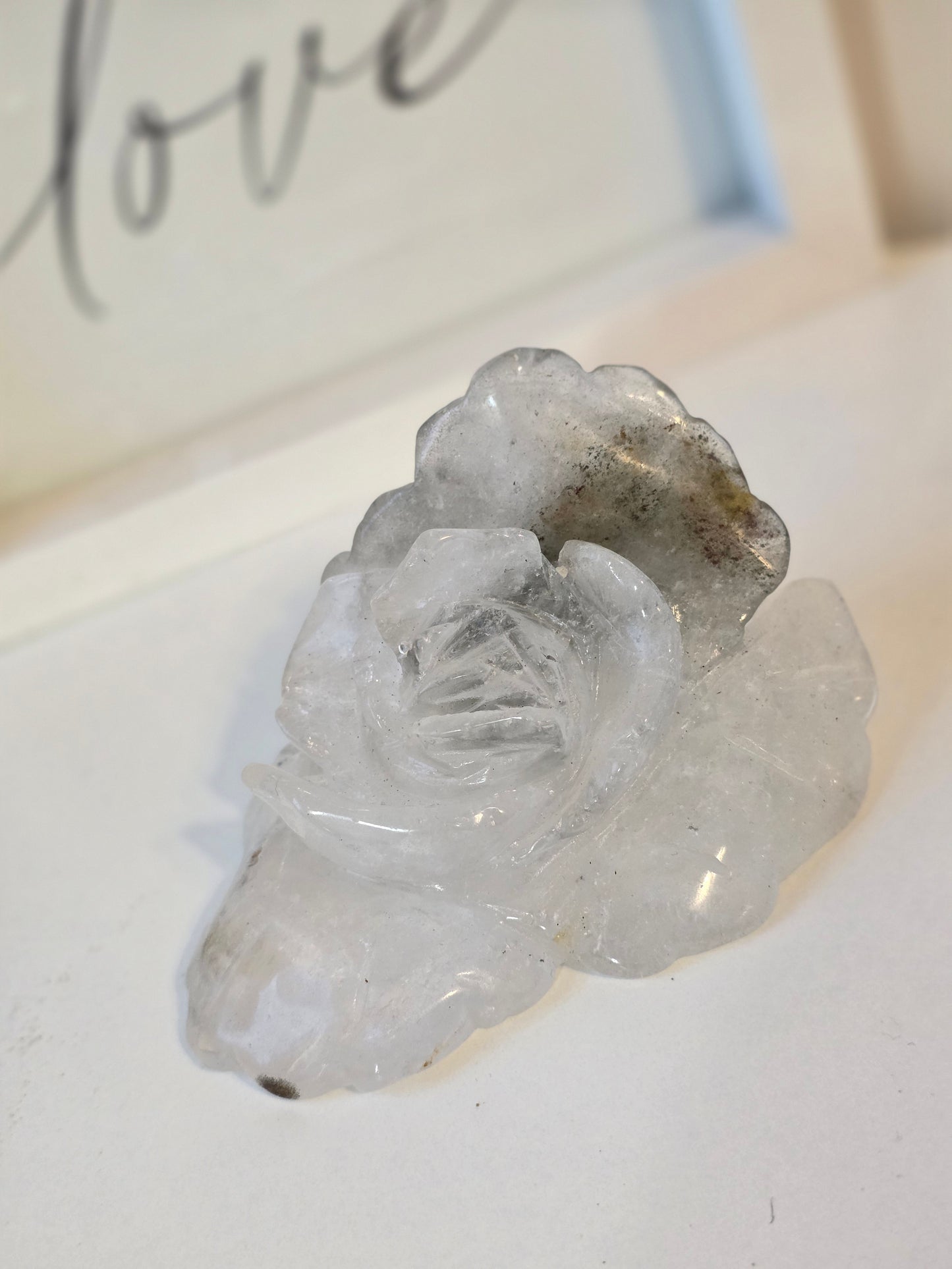 Quartz Flower Carving 1kg Mix Smokey/ Garden / Golden Healer/ Clear