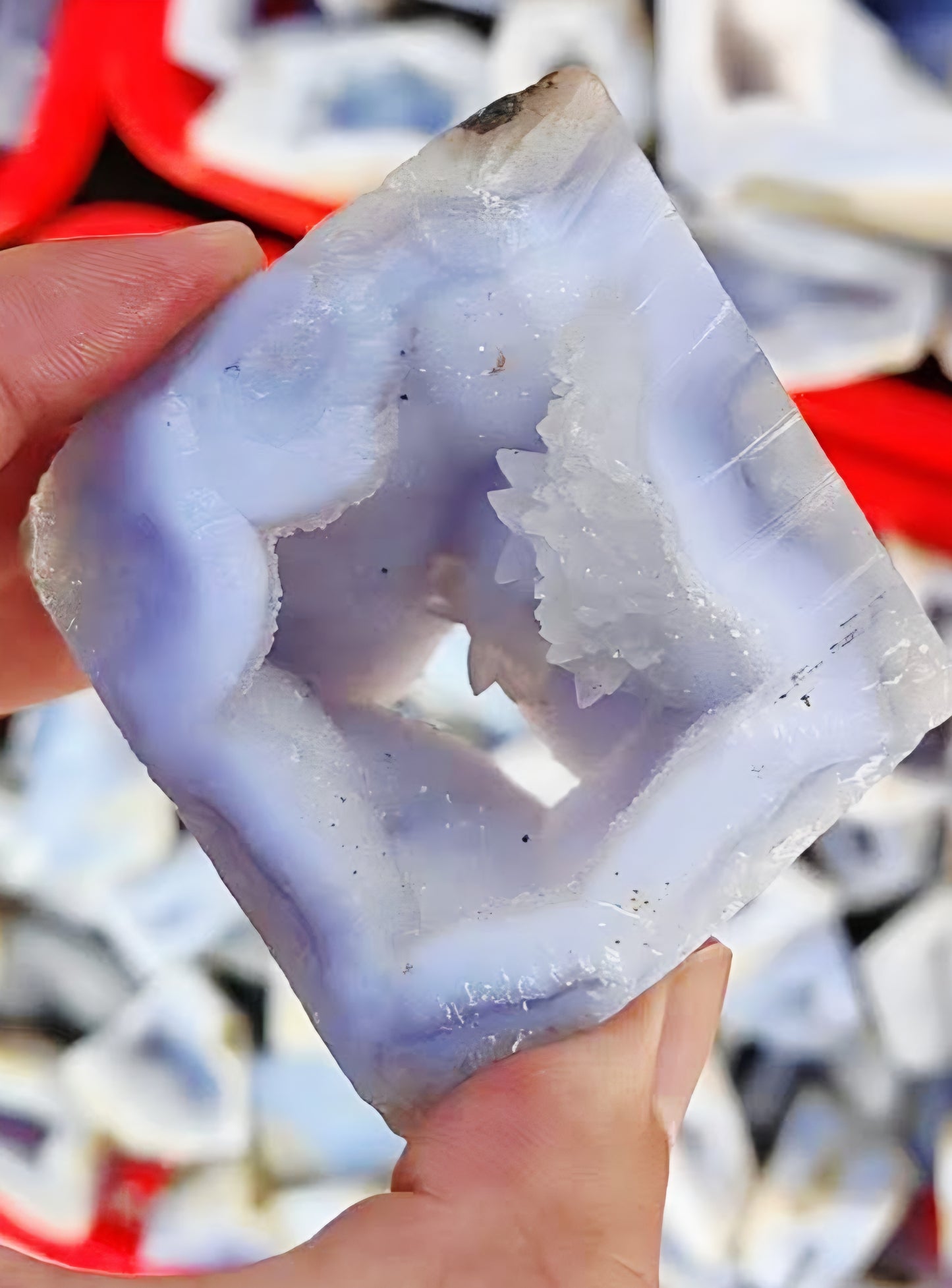 1kg Natural Blue Lace Agate Geodes (6-7 Pieces) - Rare Authentic Namibian Specimen Lot