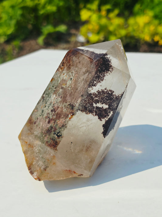 Garden Quartz Natural Point Raw Base 2.20lbs Mineral Crystal