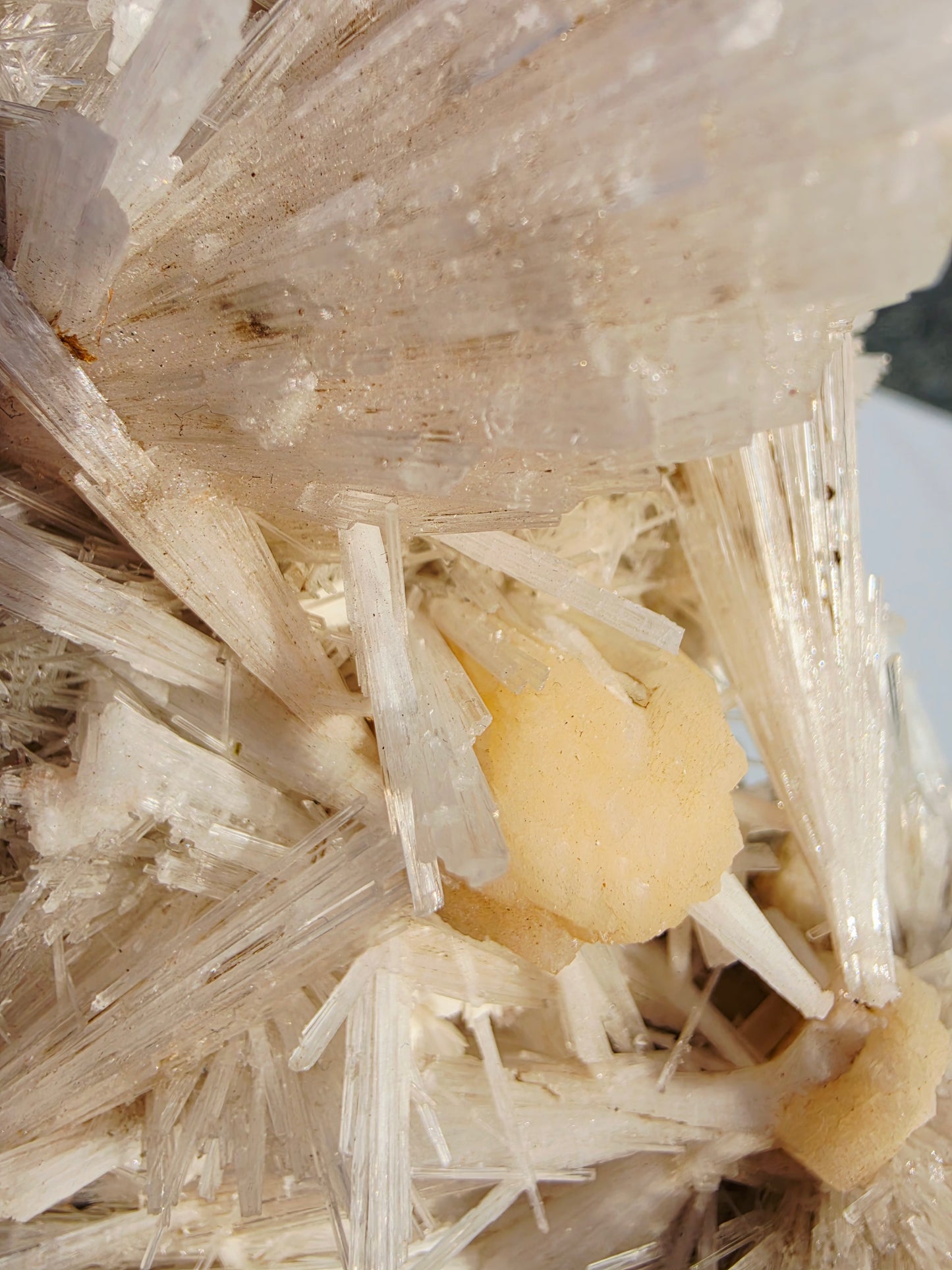 0.92 lb Scolecite Cluster on a Stilbite matrix with Stand From India