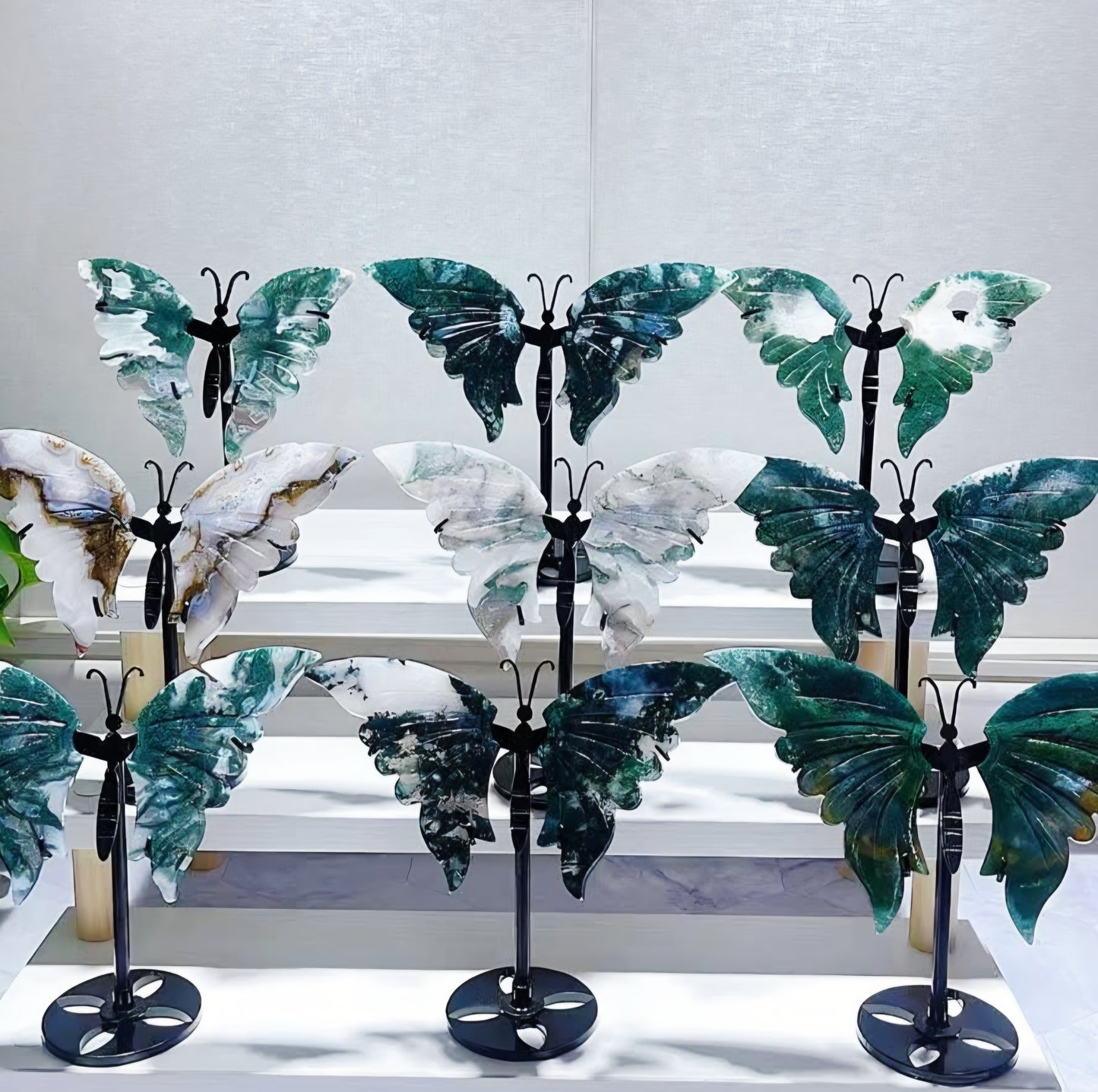 Butterfly Wings 10 Set including Stand - Mix Material Randomly Selected Bulk Wholesale