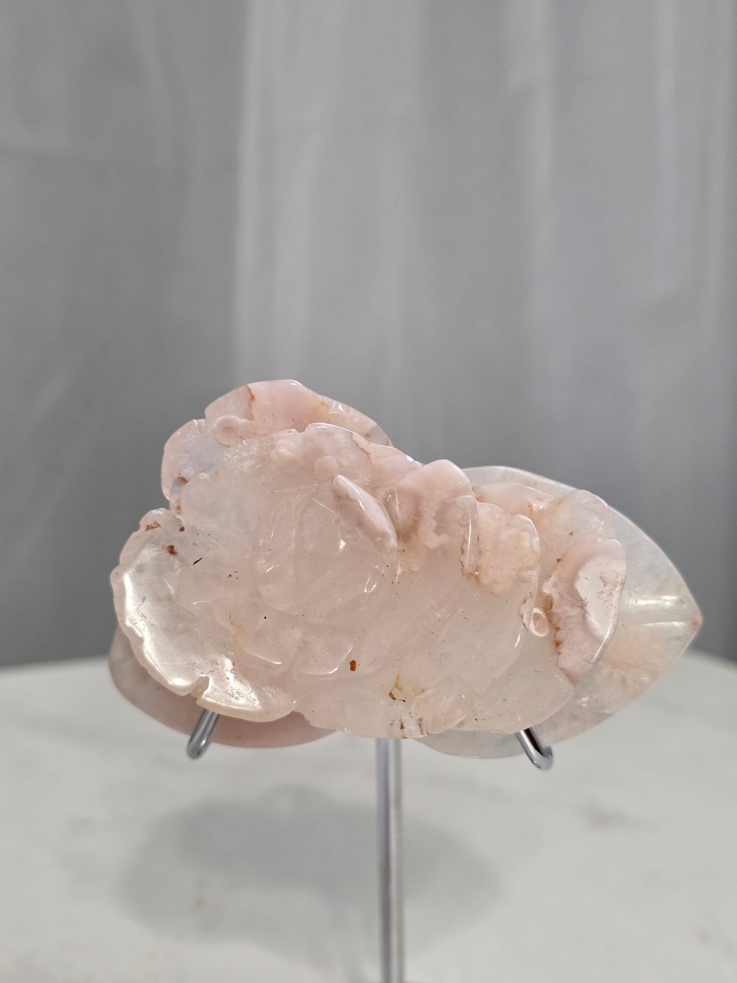 Flower Agate Carving on Stand