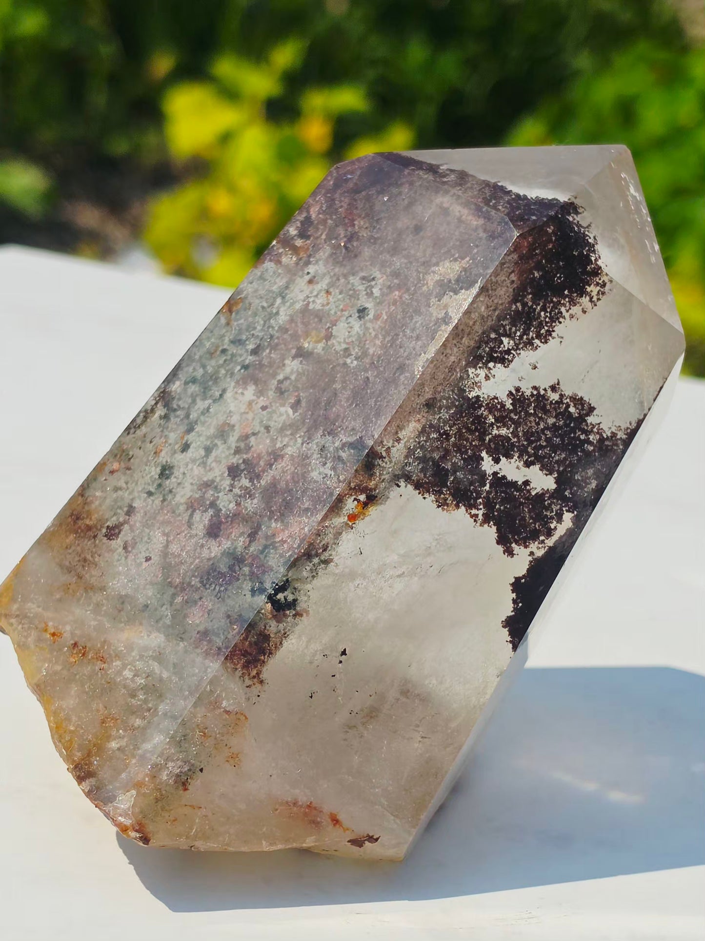 Garden Quartz Natural Point Raw Base 2.20lbs Mineral Crystal