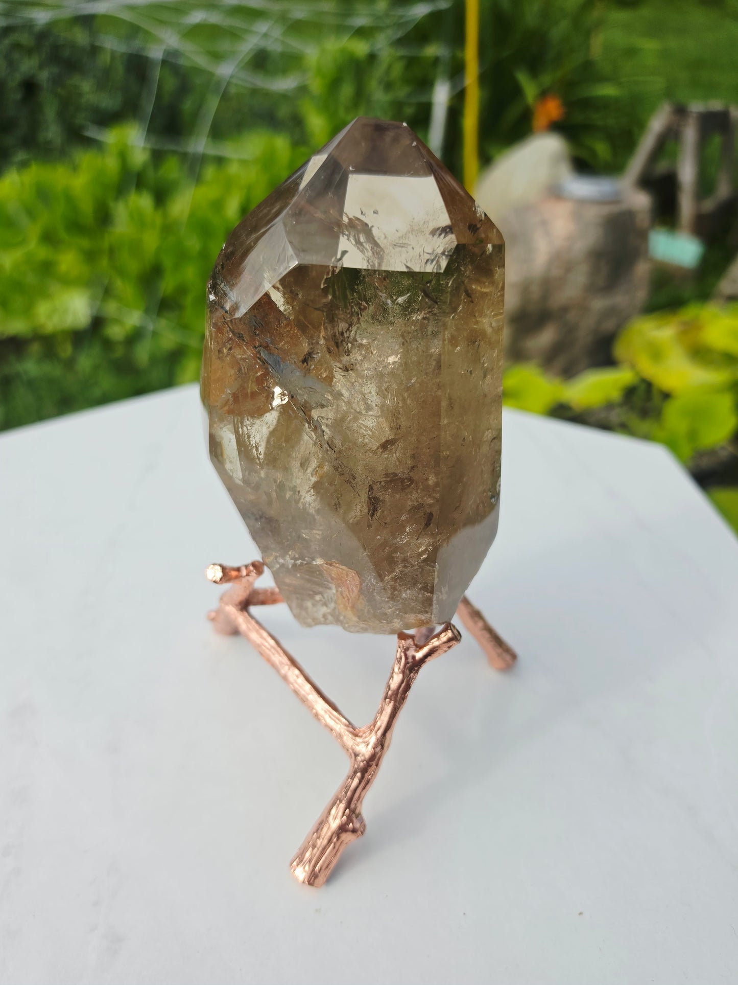 Citrine Point Raw Uncut Crystal with Stand High Quality