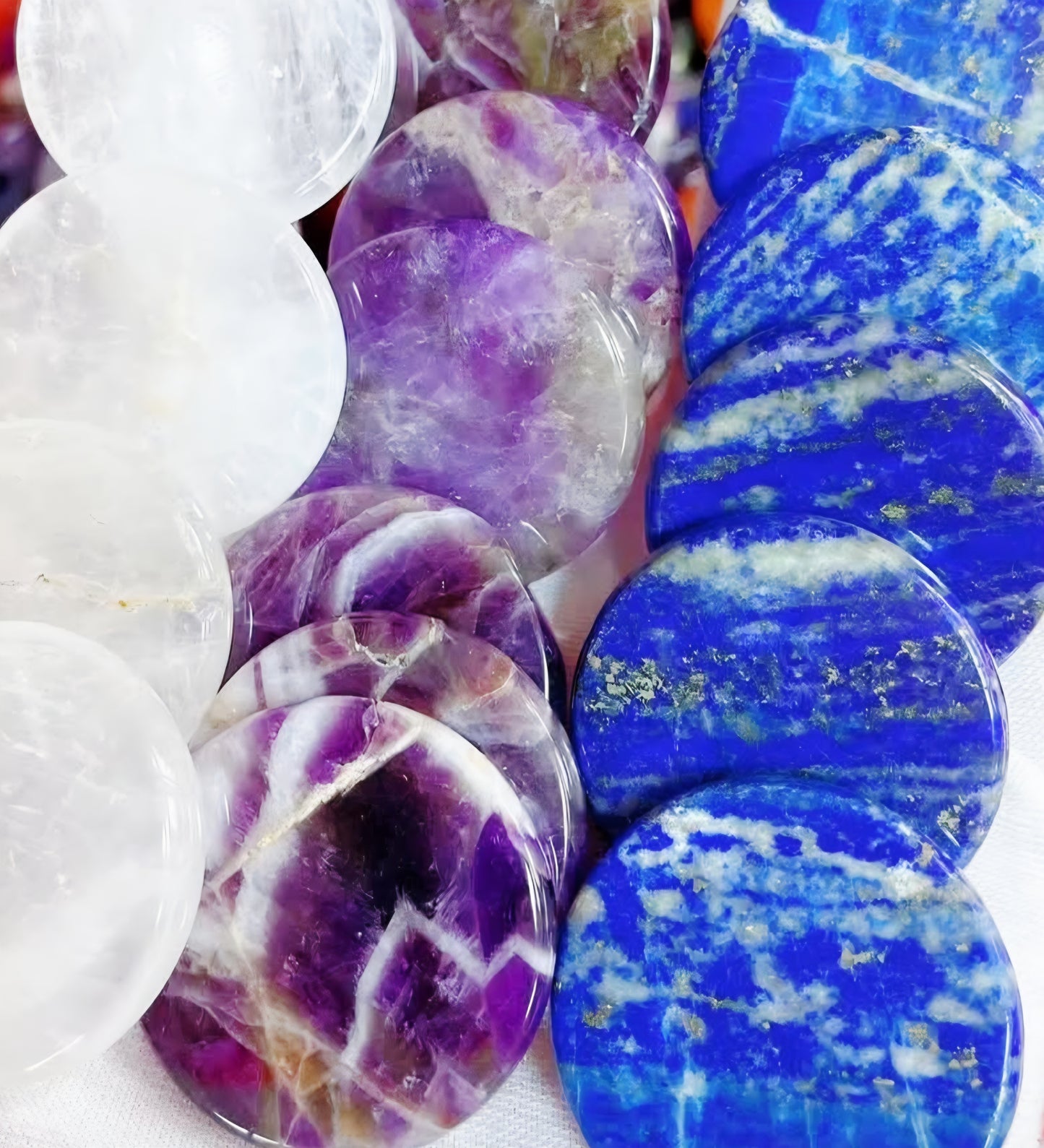 Mix 1kg round slices 3cm Bulk crystal cabochon wholesale