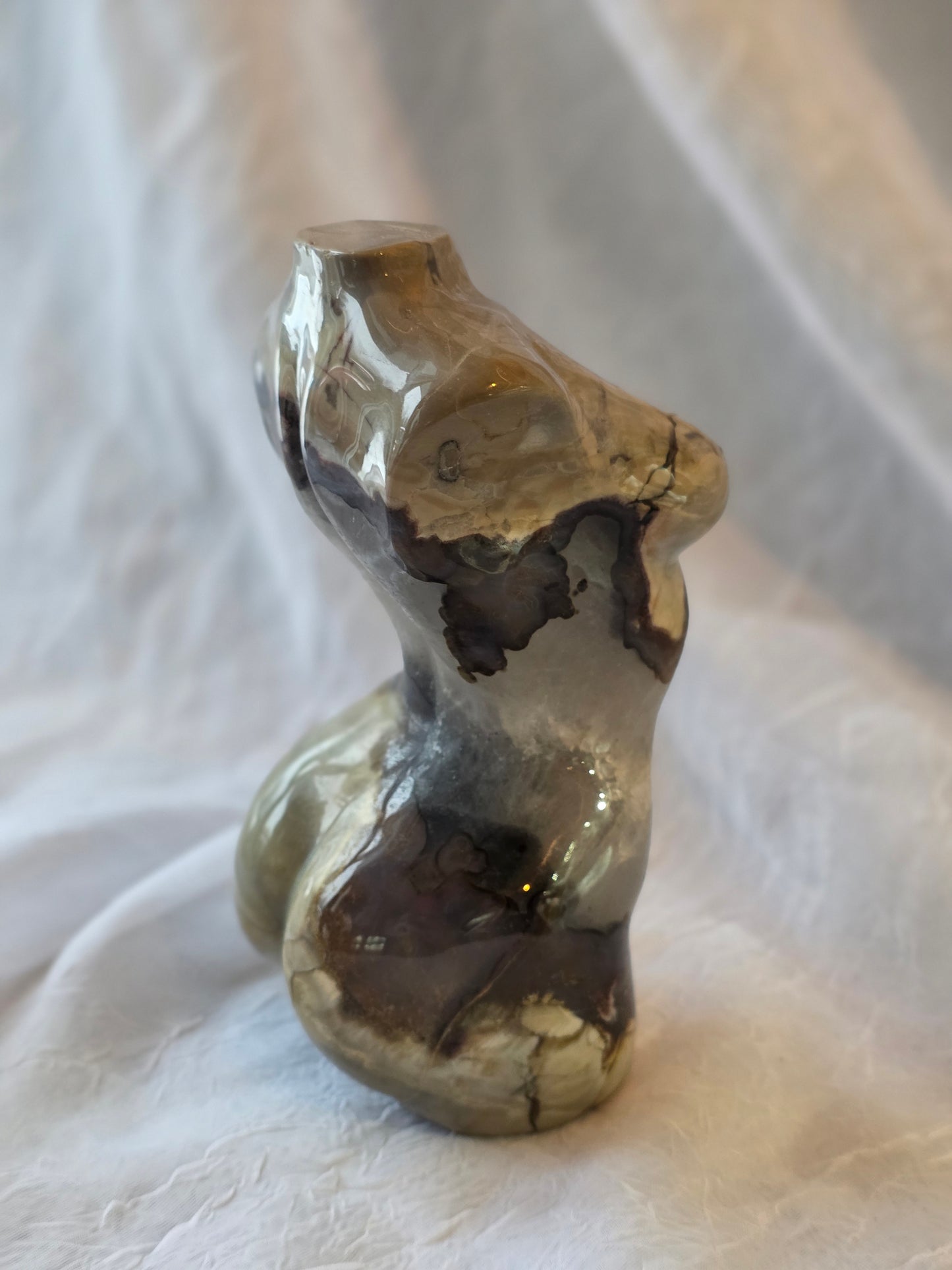 Volcano Agate Lady Body Carving 5 inch