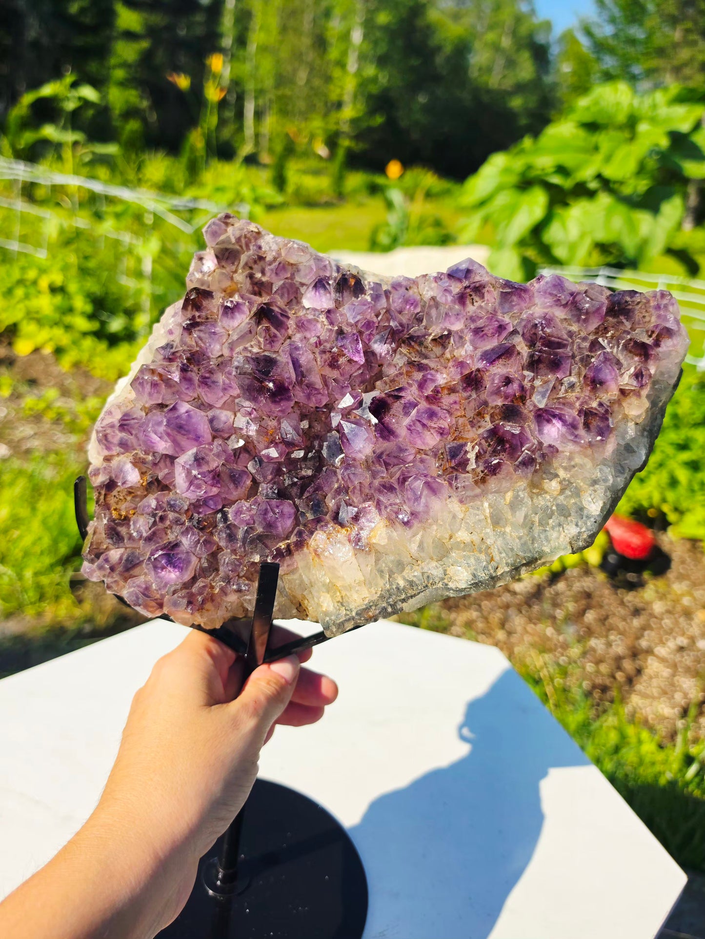 8.82 lbs Amethyst Slab Crystal Mineral With Stand Collectors Minerals 26×19cm