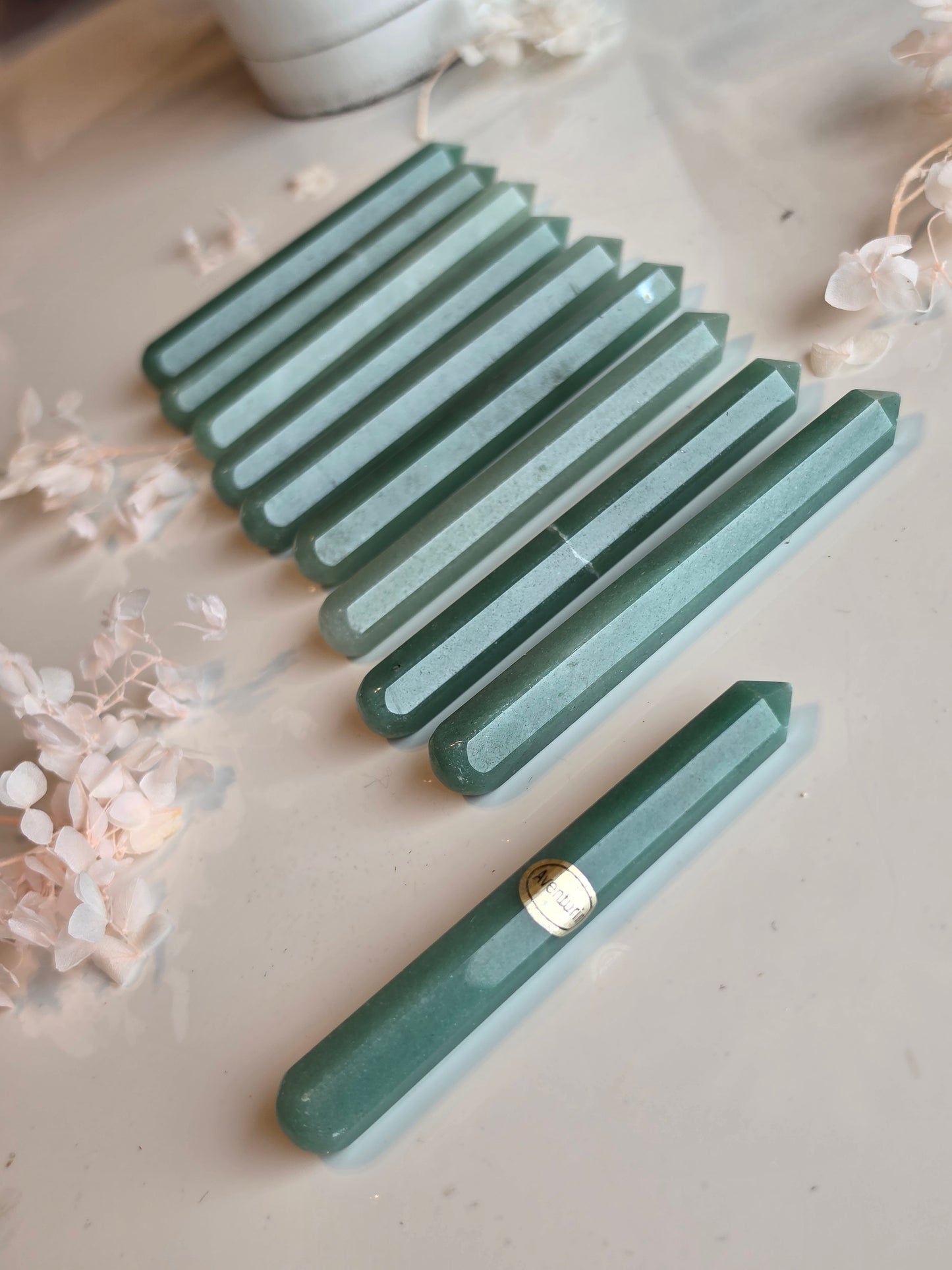 10 Green Aventurine Crystal Wand Bundle Wholesale