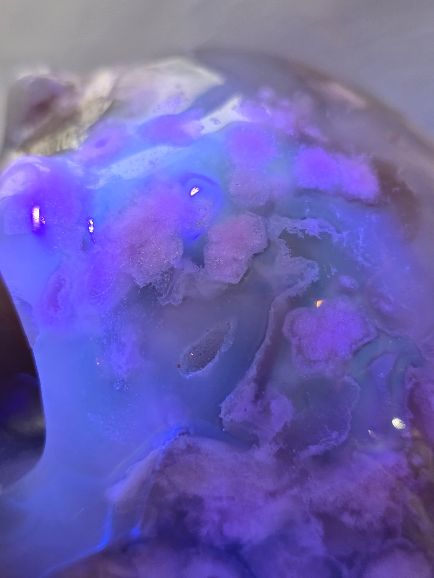 Flower Agate Druzy Skull Carving 6 lbs