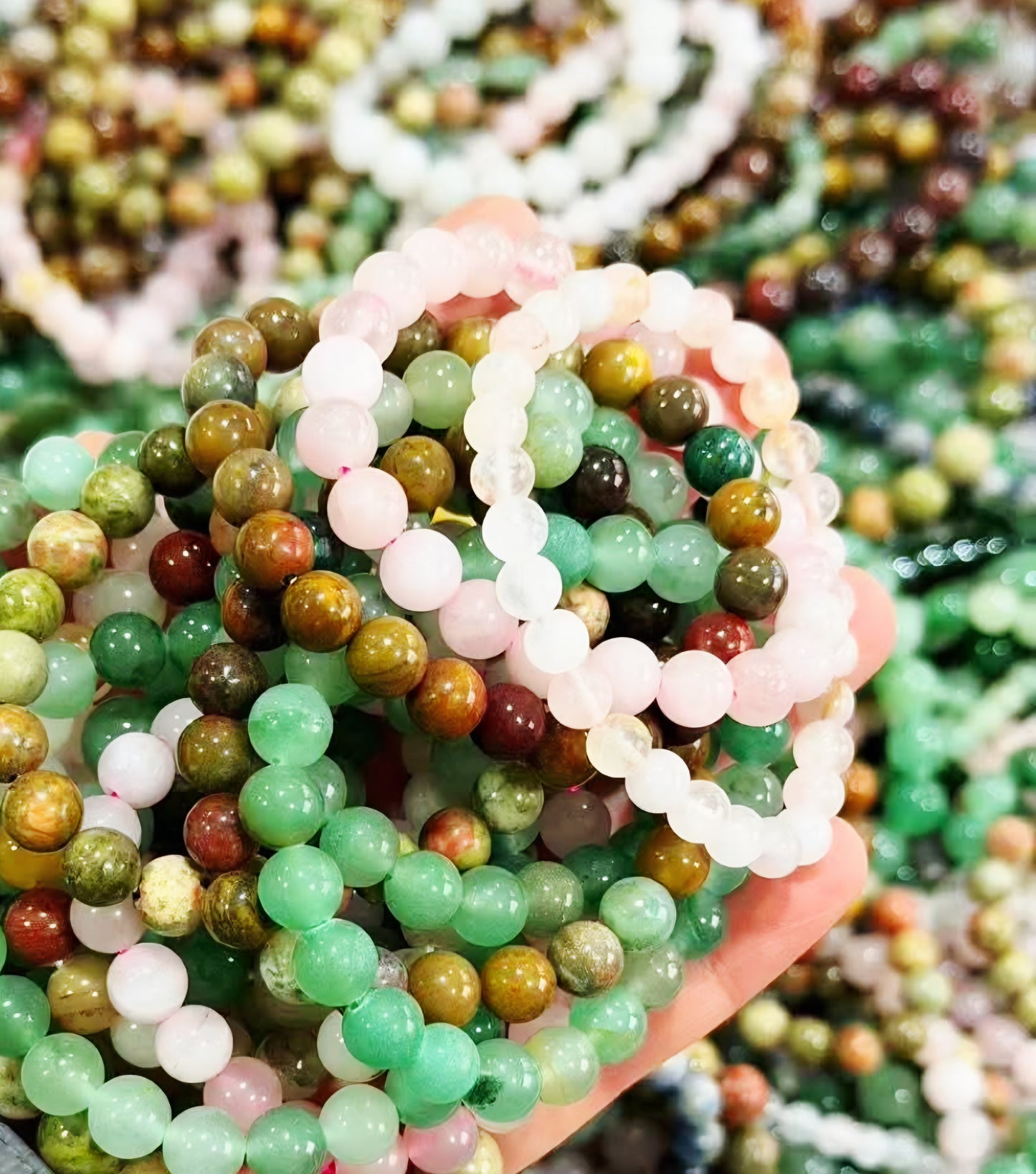 Mix Natural real stone bracelets 1kg 43-48 pieces