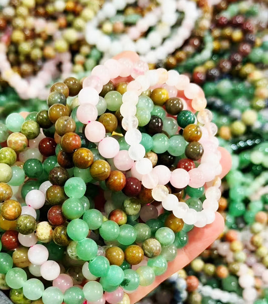 Mix Natural real stone bracelets 1kg 43-48 pieces