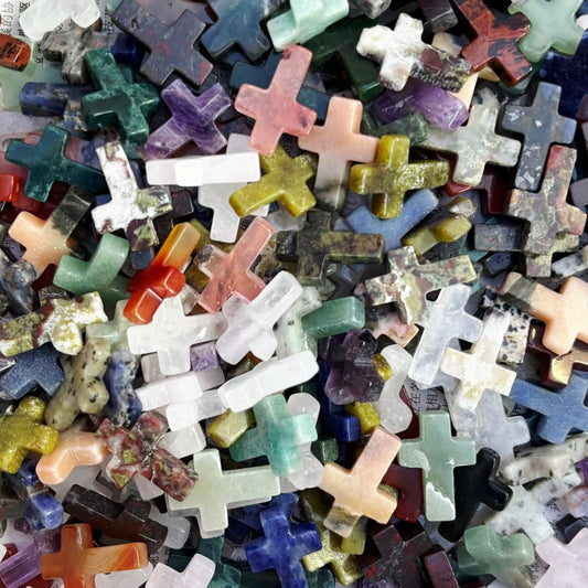 Cross Carving Mix Material Crystal 250 pieces Bulk