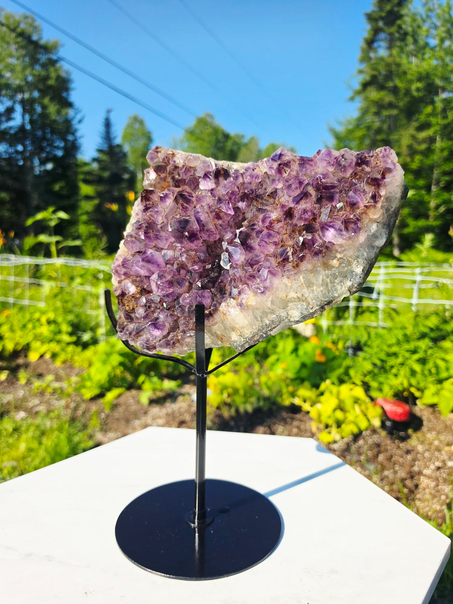 8.82 lbs Amethyst Slab Crystal Mineral With Stand Collectors Minerals 26×19cm