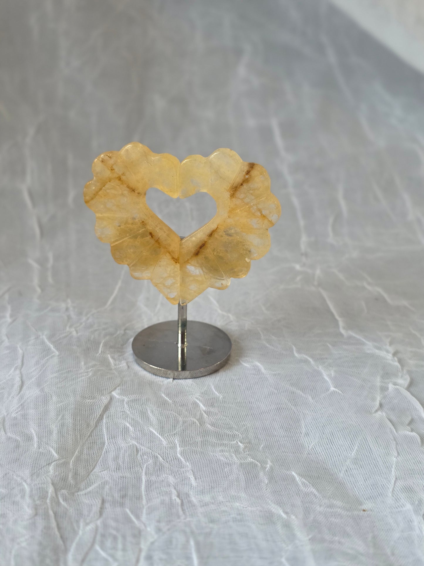 Golden Healer Small Heart Carving on Stand