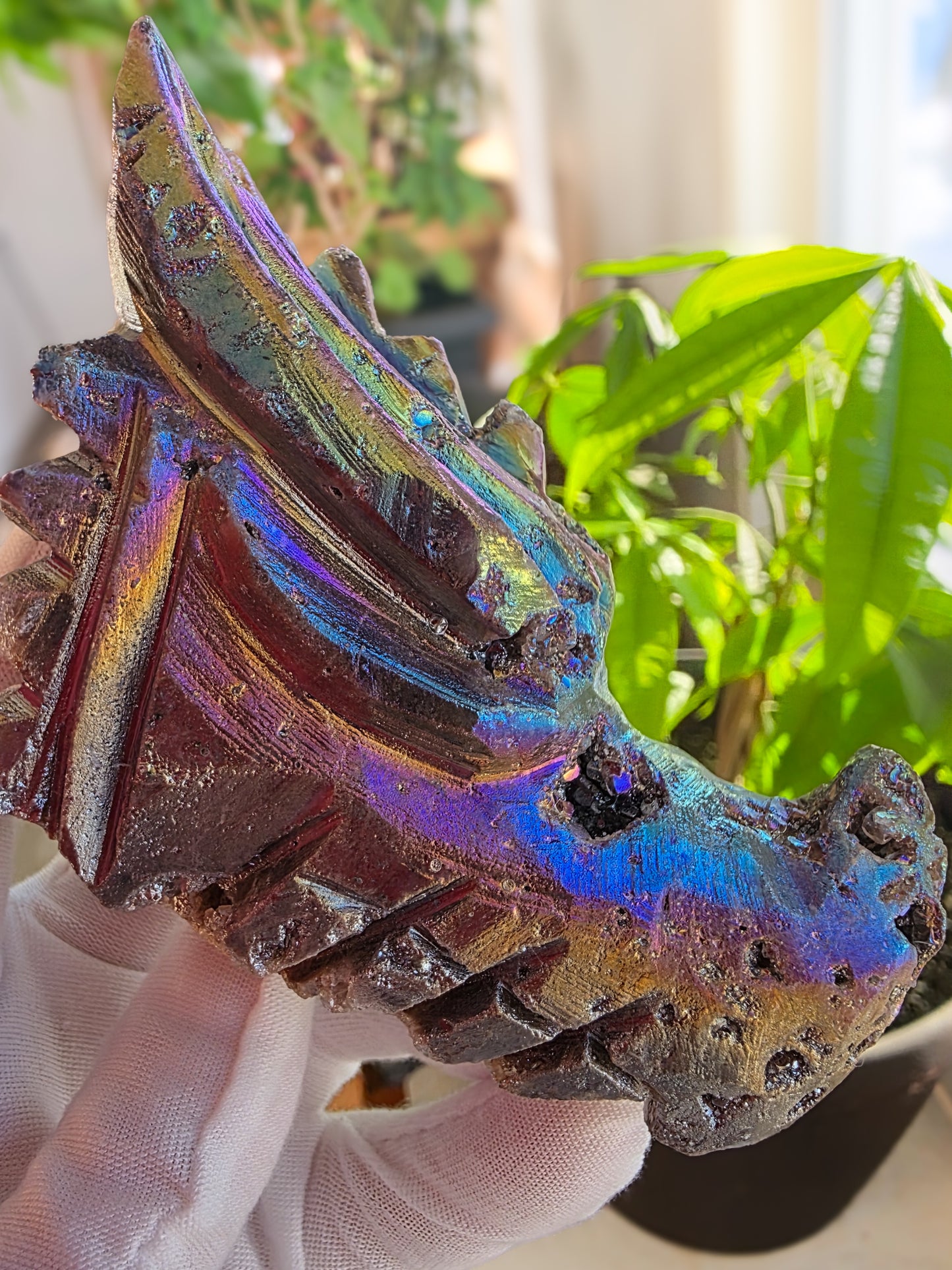 Aura Sphalerite Dragon Head carving