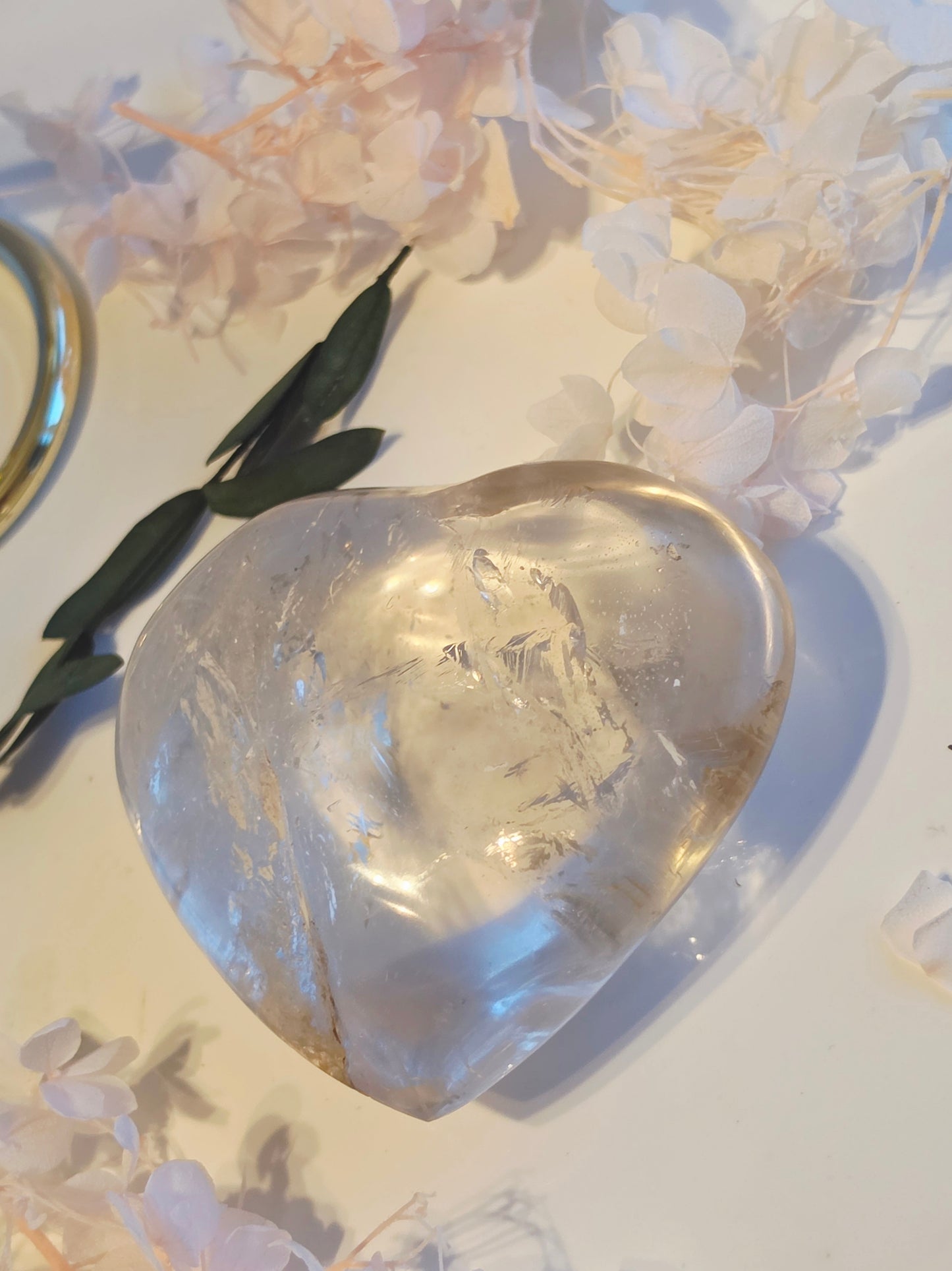 Clear Quartz Heart Carving Medium Size