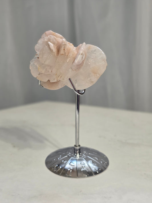 Flower Agate Carving on Stand