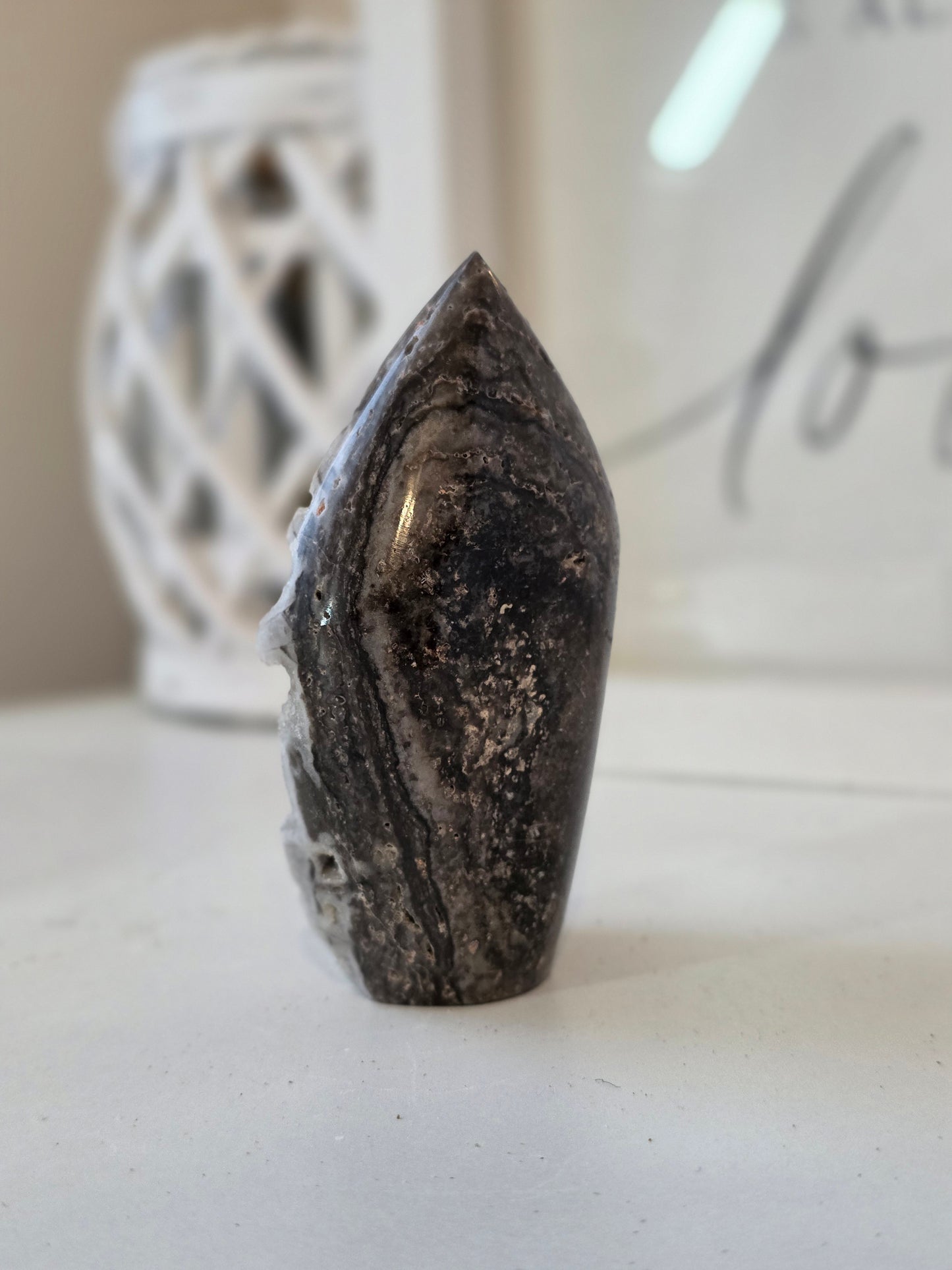 Sphalerite Free-form Tear drop Shape Druzy Carving Specimen