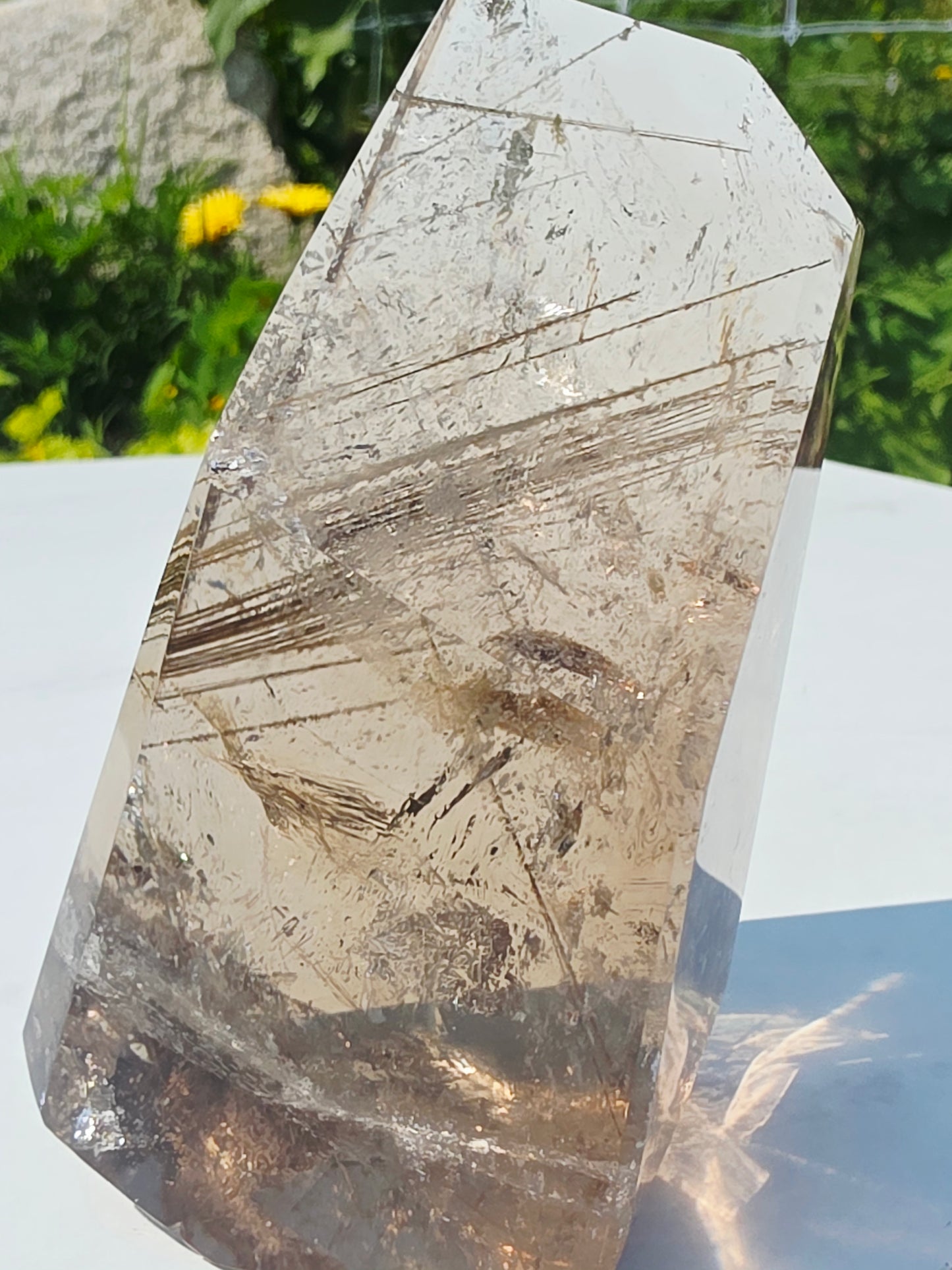 Rutilated Crystal Free-form 340grams Natural Mineral Clear Quartz