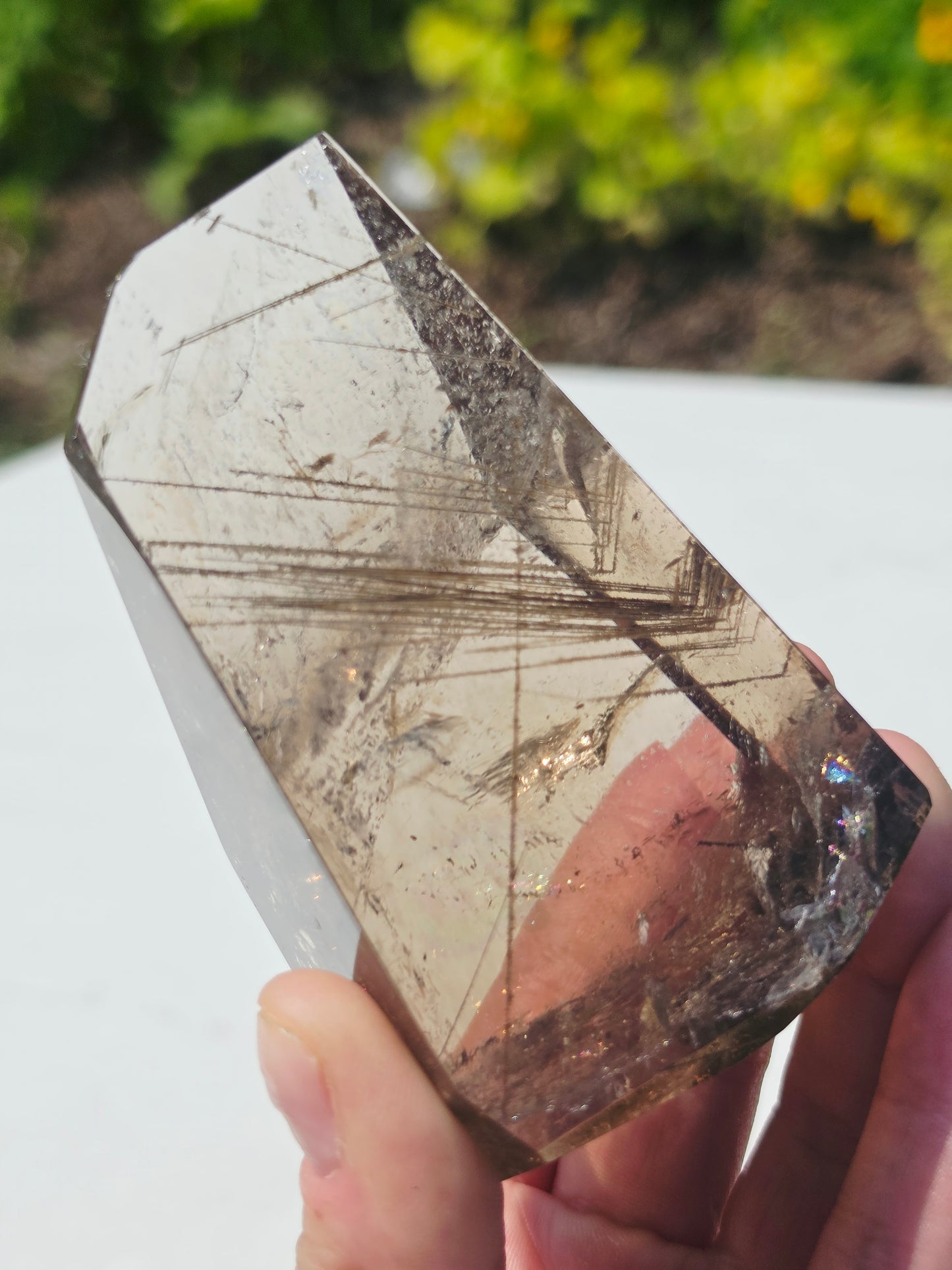 Rutilated Crystal Free-form 340grams Natural Mineral Clear Quartz