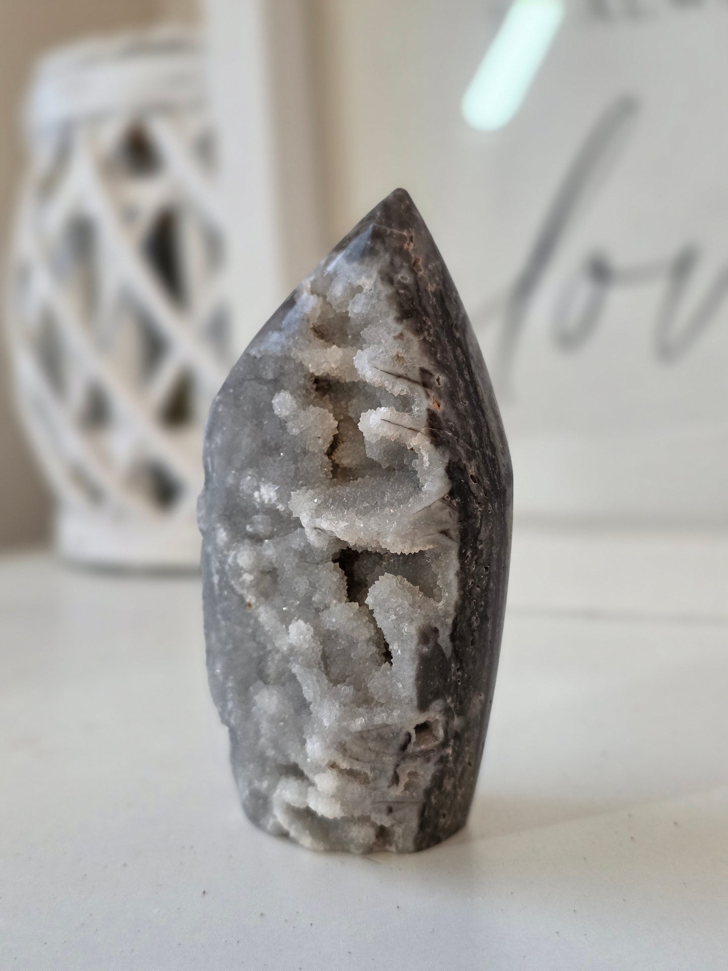Sphalerite Free-form Tear drop Shape Druzy Carving Specimen