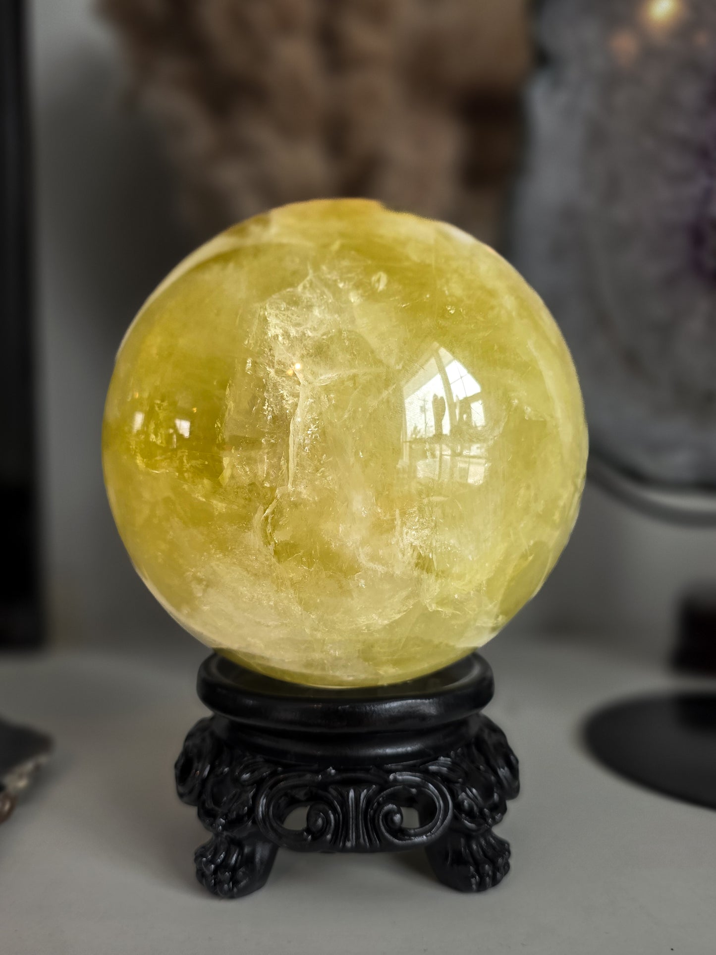 Citrine Sphere with stand 4,11 kilo Crystal Quartz
