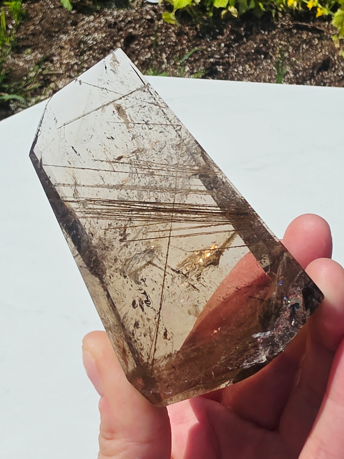 Rutilated Crystal Free-form 340grams Natural Mineral Clear Quartz