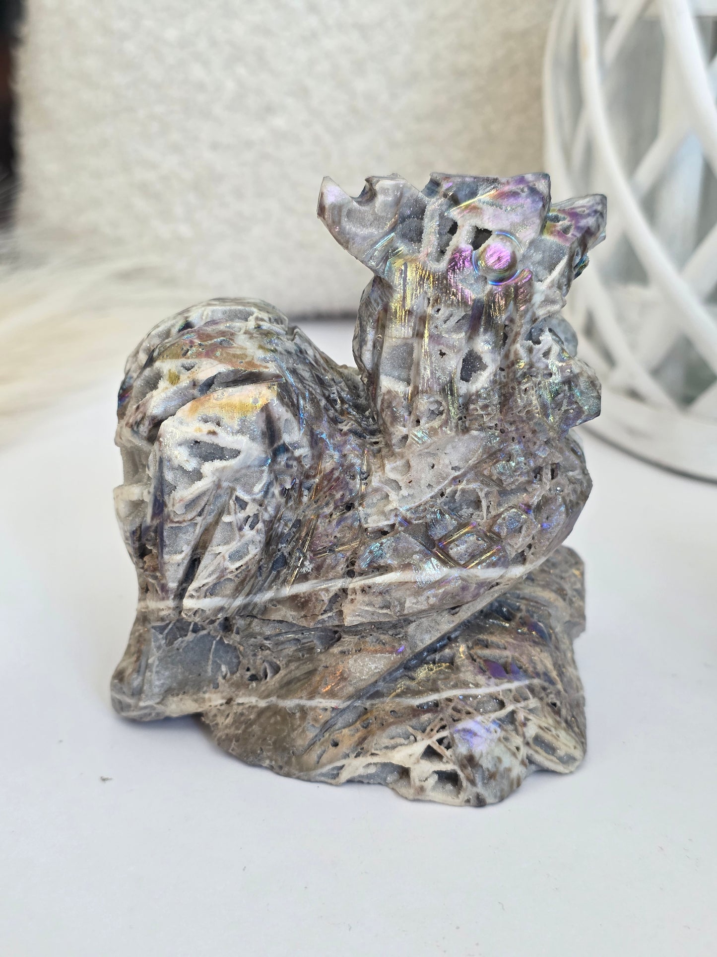 Aura Rooster Crystal Carving