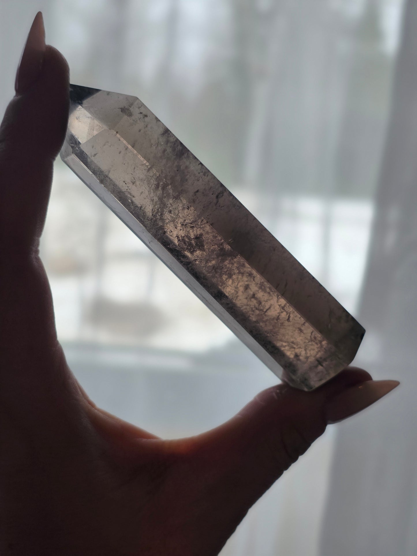 Clear Smokey Quartz Crystal Point