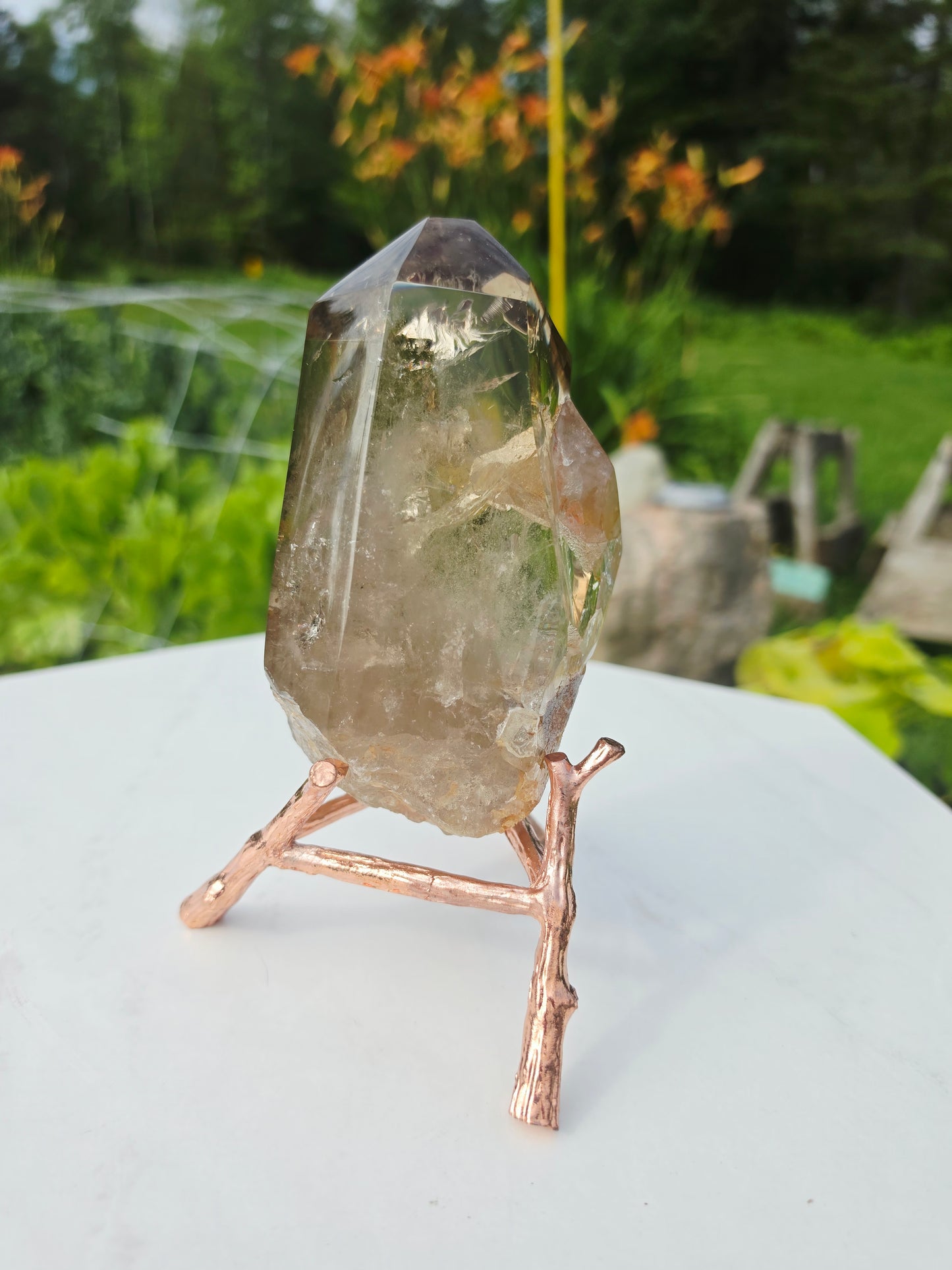 Citrine Point Raw Uncut Crystal with Stand High Quality